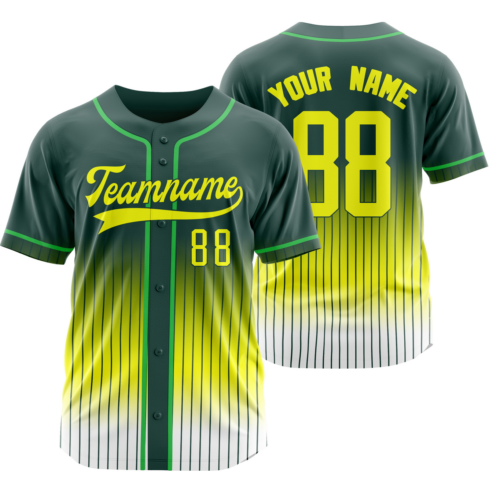 Custom Grey Yellow Striped Baseball Jersey for Men Women