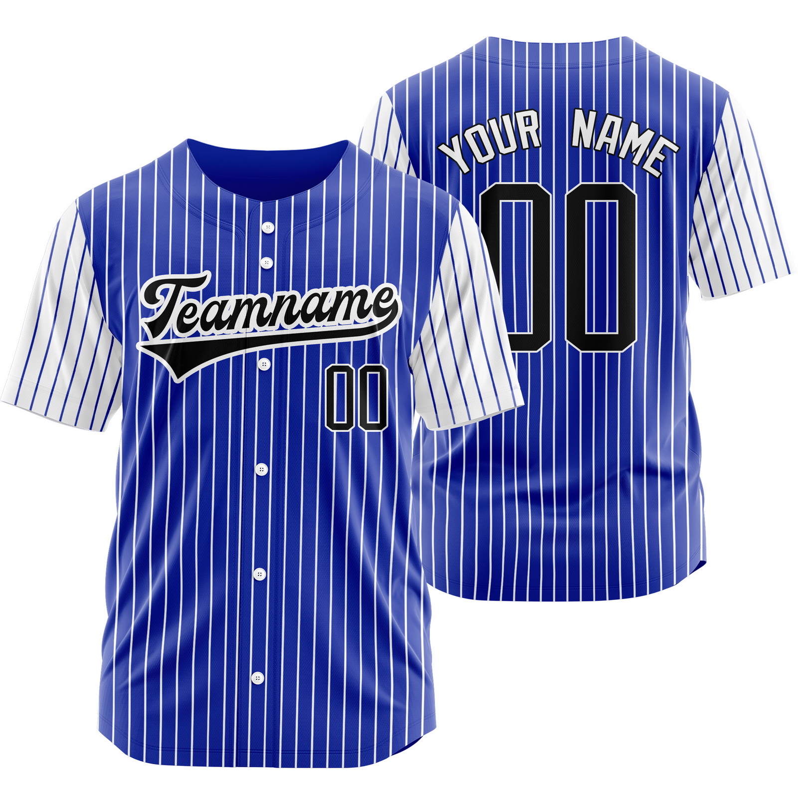 Custom Blue White Fashion Pinstripe Baseball Jersey Sports Shirt