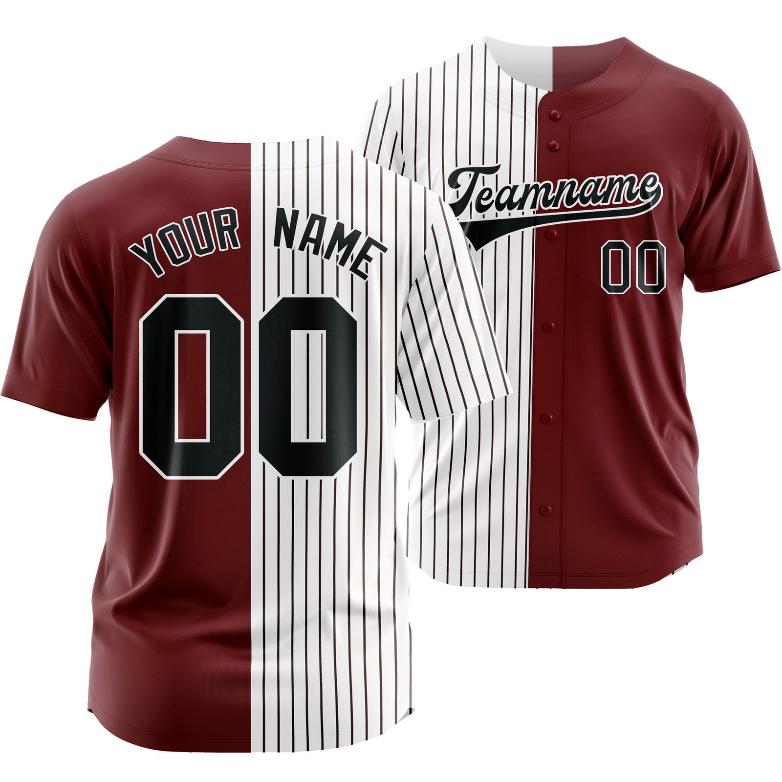 Custom White Maroon Striped Baseball Jersey Softball Shirt