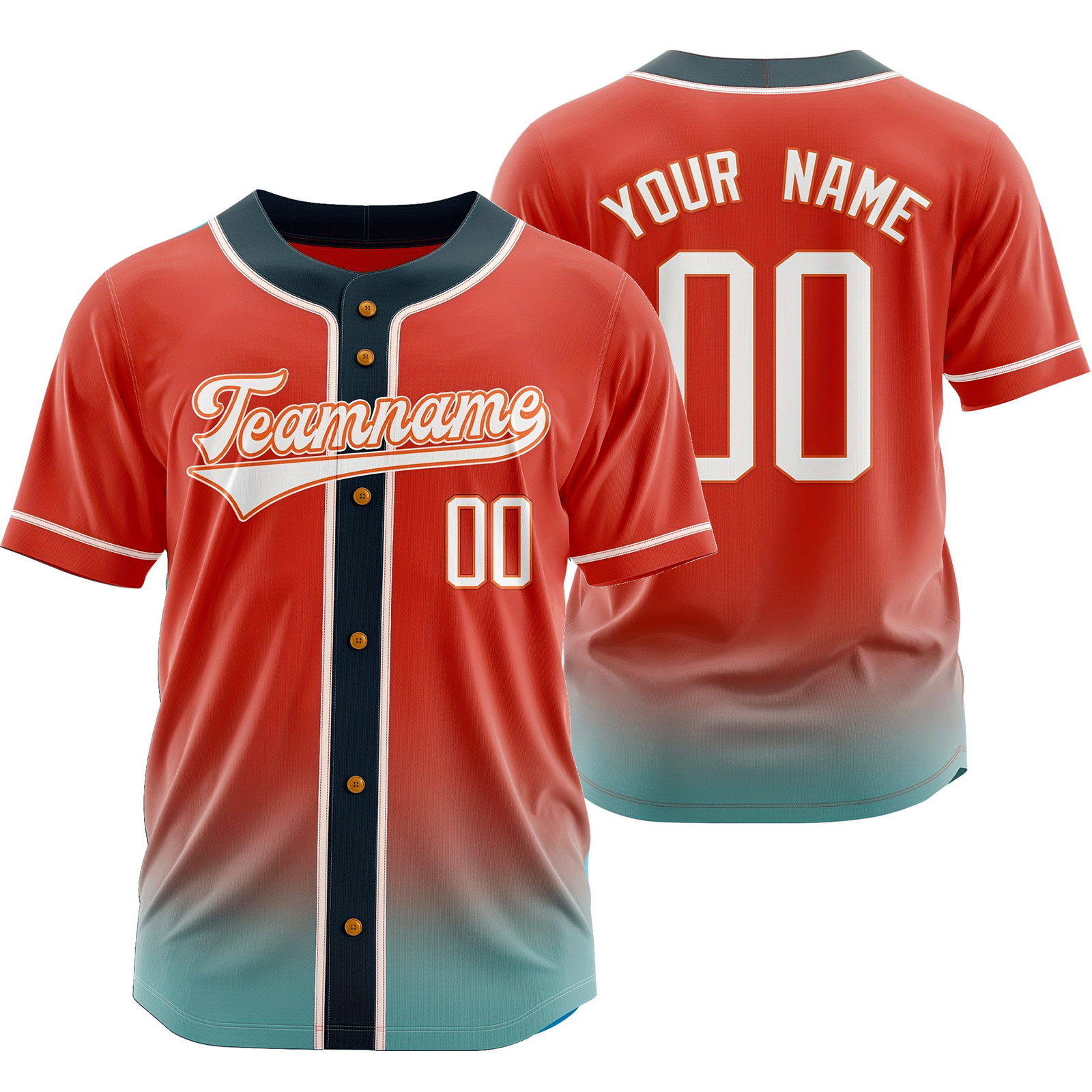 Custom Red Sports Baseball Jersey Button-Down Shirt