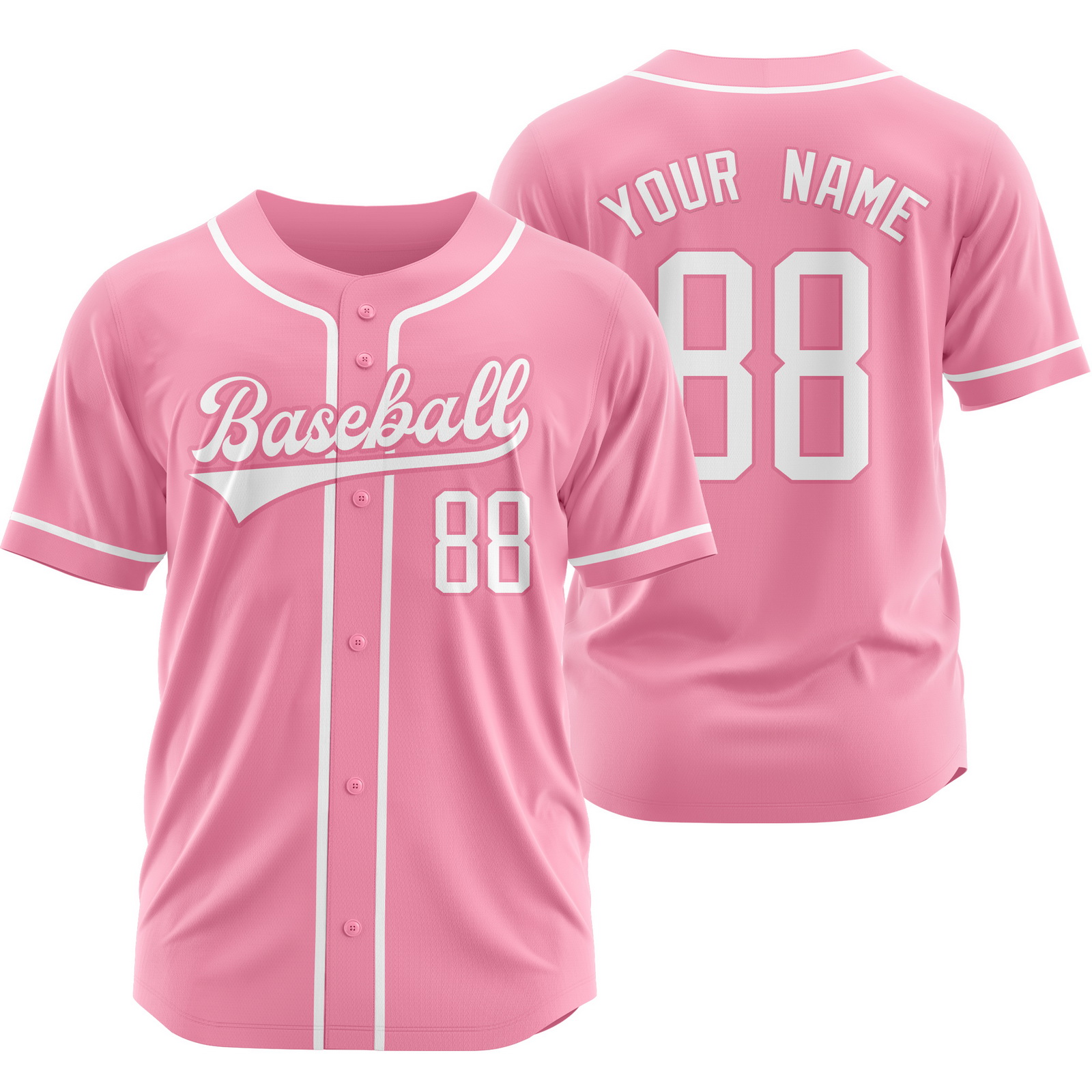 Custom Peach Baseball Jersey Short Sleeve Shirt