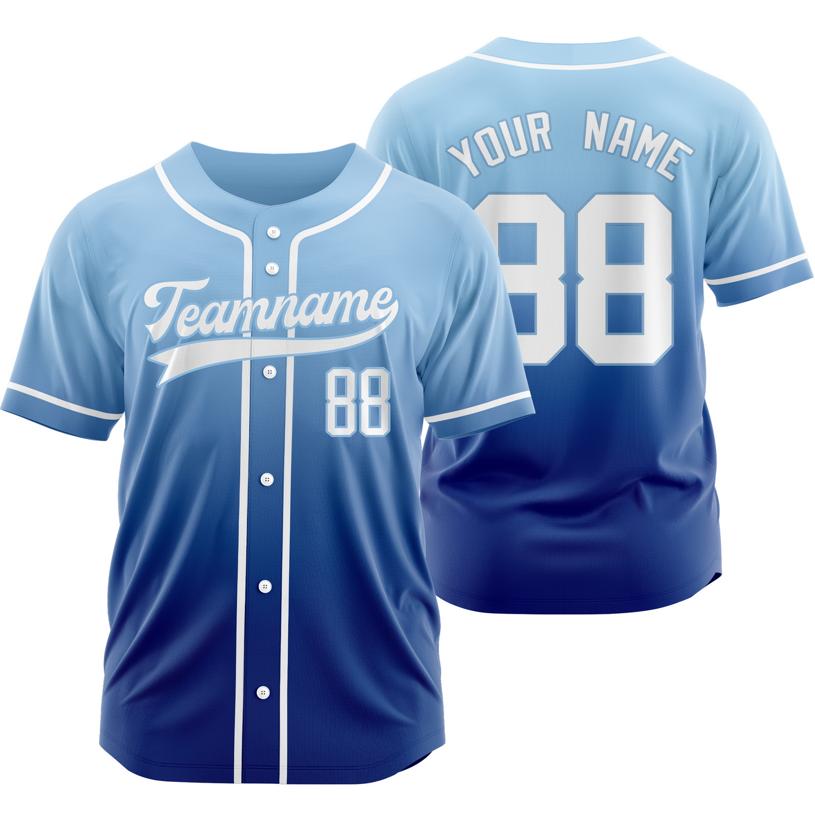 Custom Blue Blue August Gradient Jersey Personalized Shirt