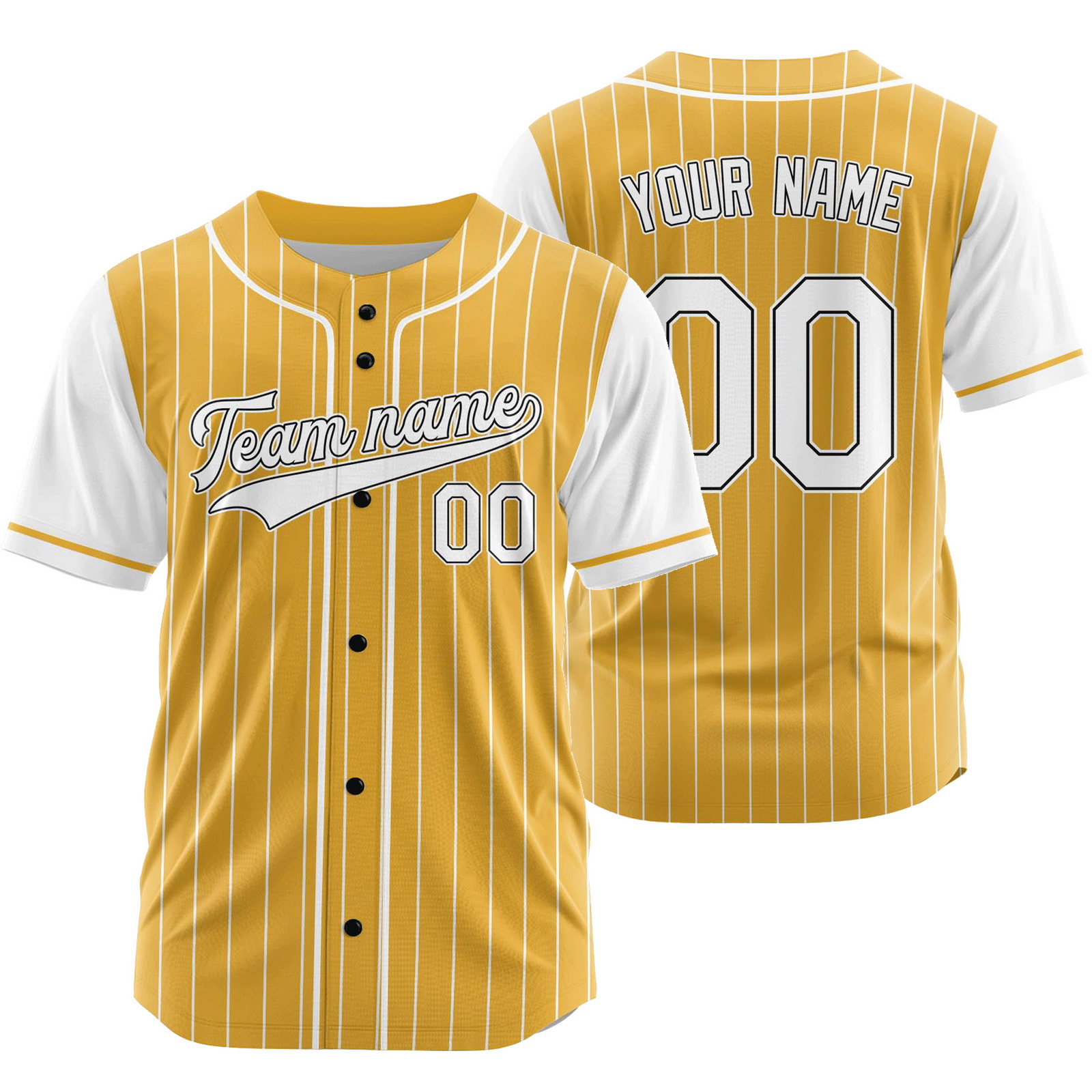 Custom Yellow Striped Baseball Jersey Team Softball Shirt