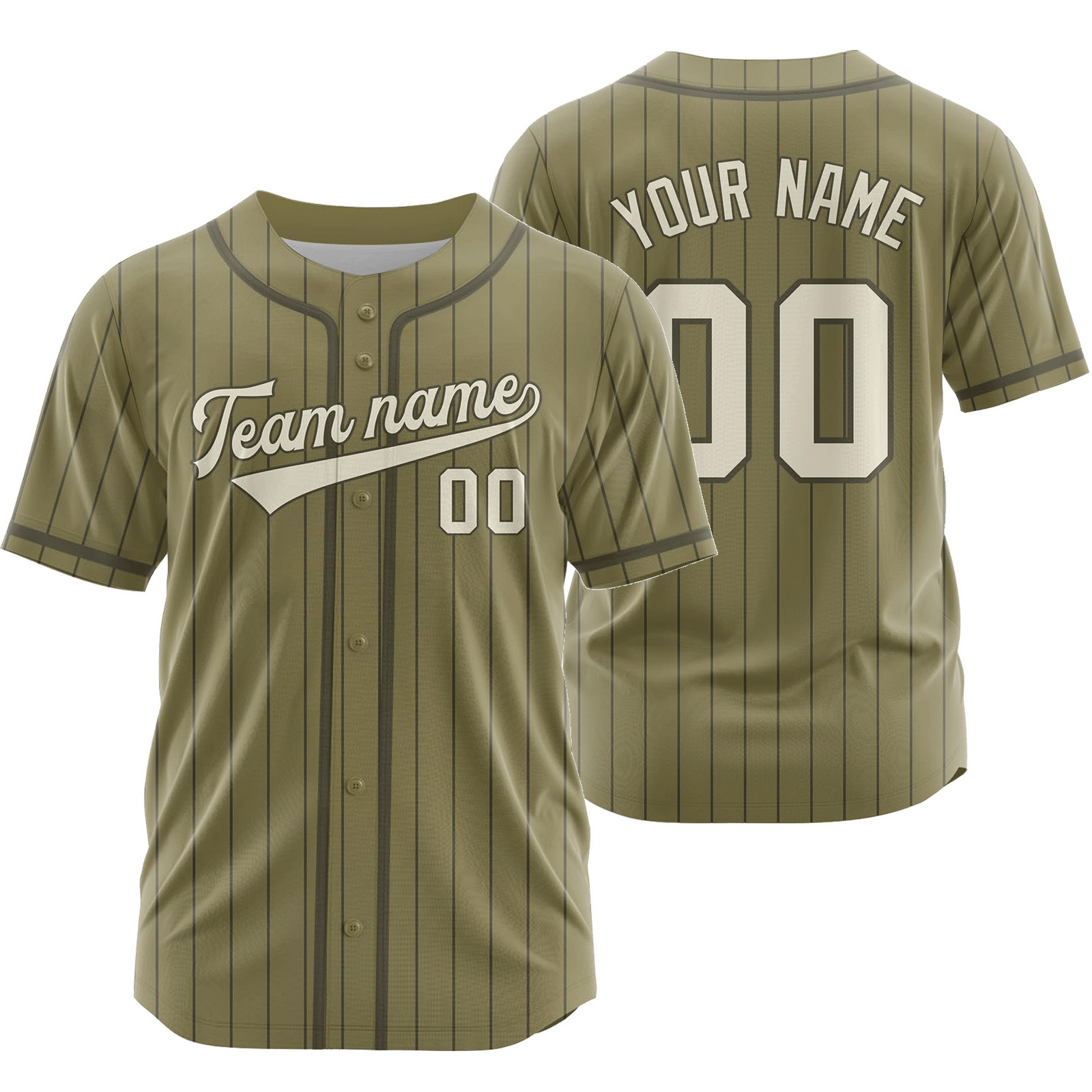 Custom Brown Polyester Striped Baseball Jersey Team Softball Shirt