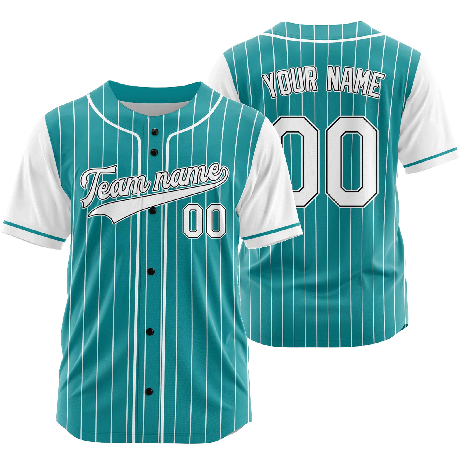 Custom Teal December Striped Baseball Jersey Team Softball Shirt