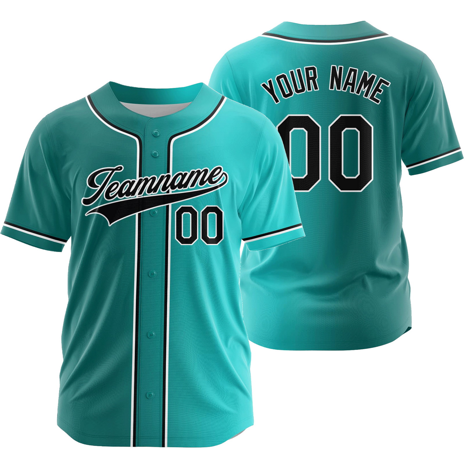 Custom Green Lightweight Gradient Baseball Jersey Fashion Shirt