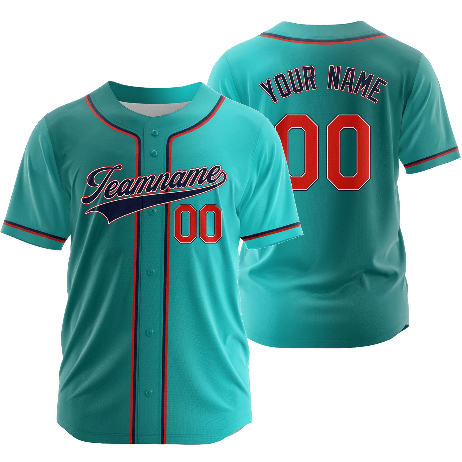 Custom Green Comfortable Gradient Baseball Jersey Fashion Shirt