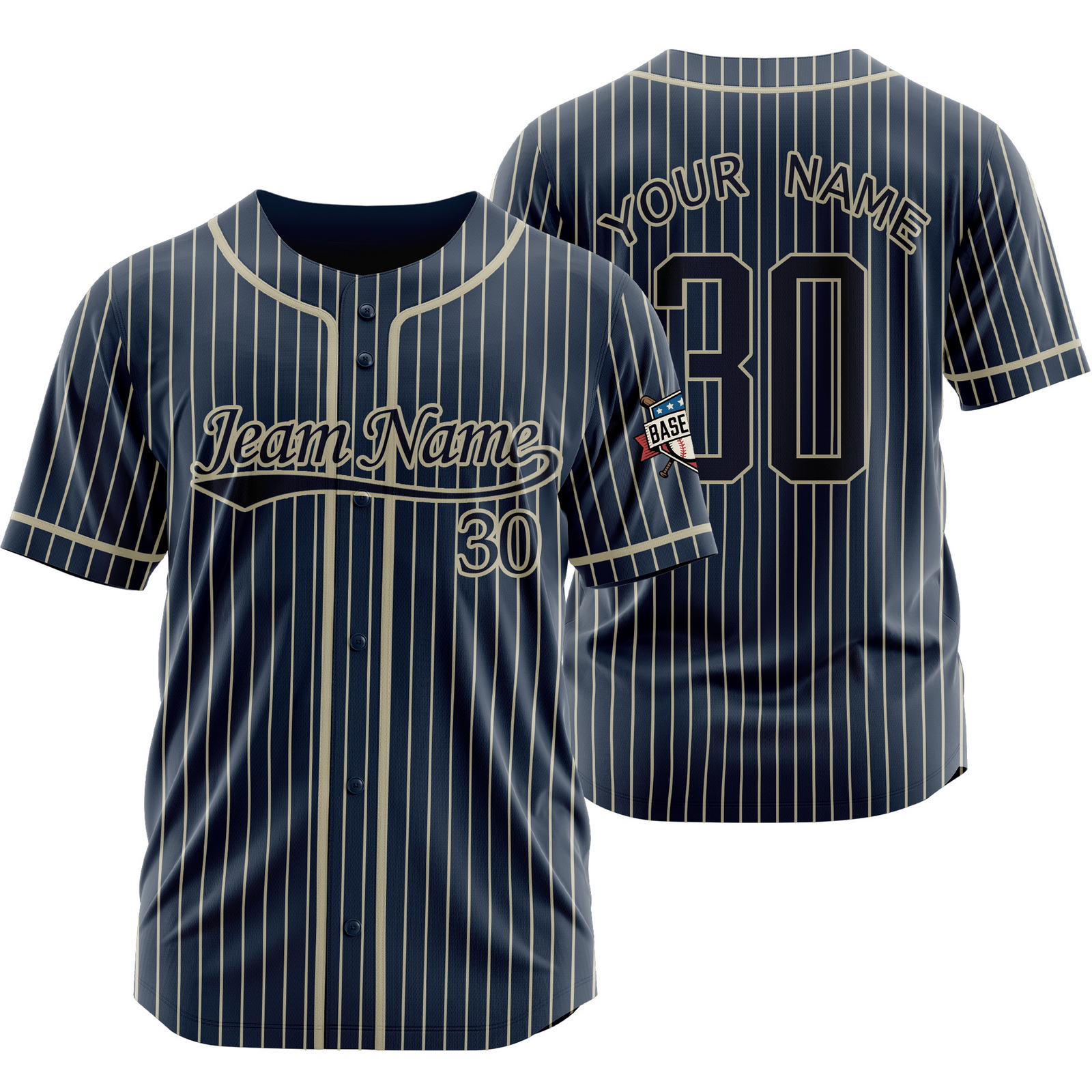 Custom Black Black September Pinstripe Jersey for Men Women