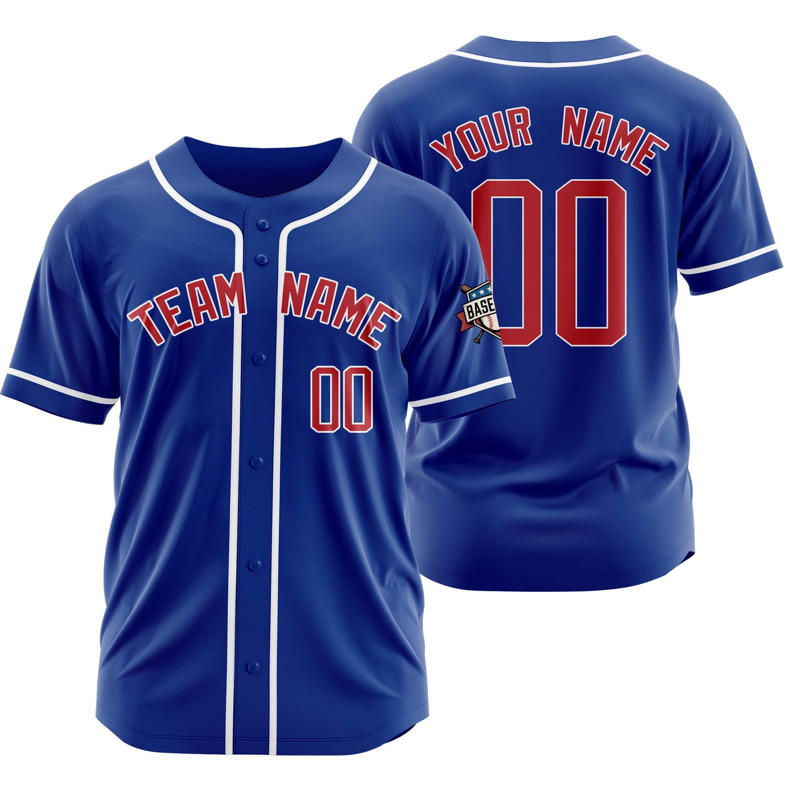 Custom Blue Red Baseball Jersey for Men Women Youth