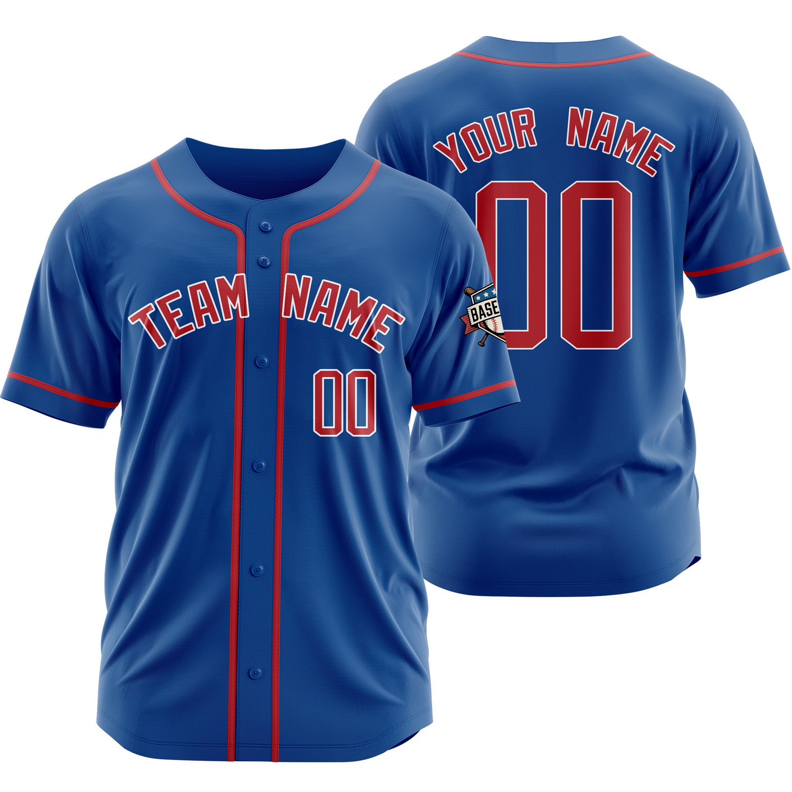 Custom Blue Red Authentic Baseball Jersey for Men Women Youth