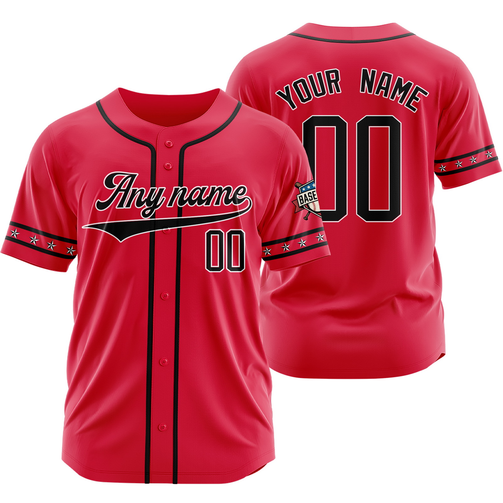 Custom Red Black Baseball Jersey for Men Women Youth