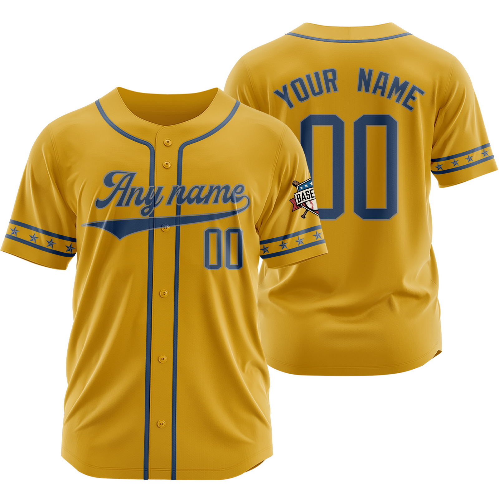 Custom Yellow Grey Baseball Jersey for Men Women Youth
