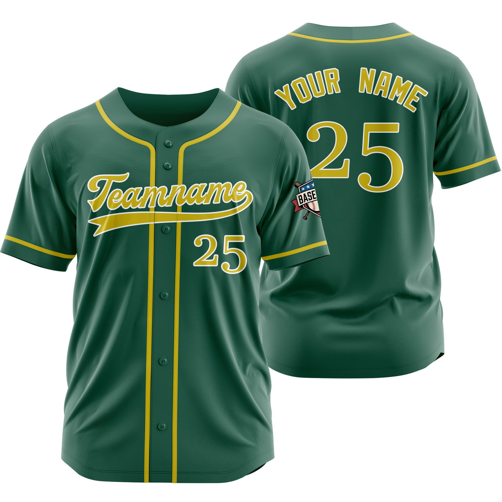 Custom Green Yellow Birthday Baseball Jersey for Men Women Youth
