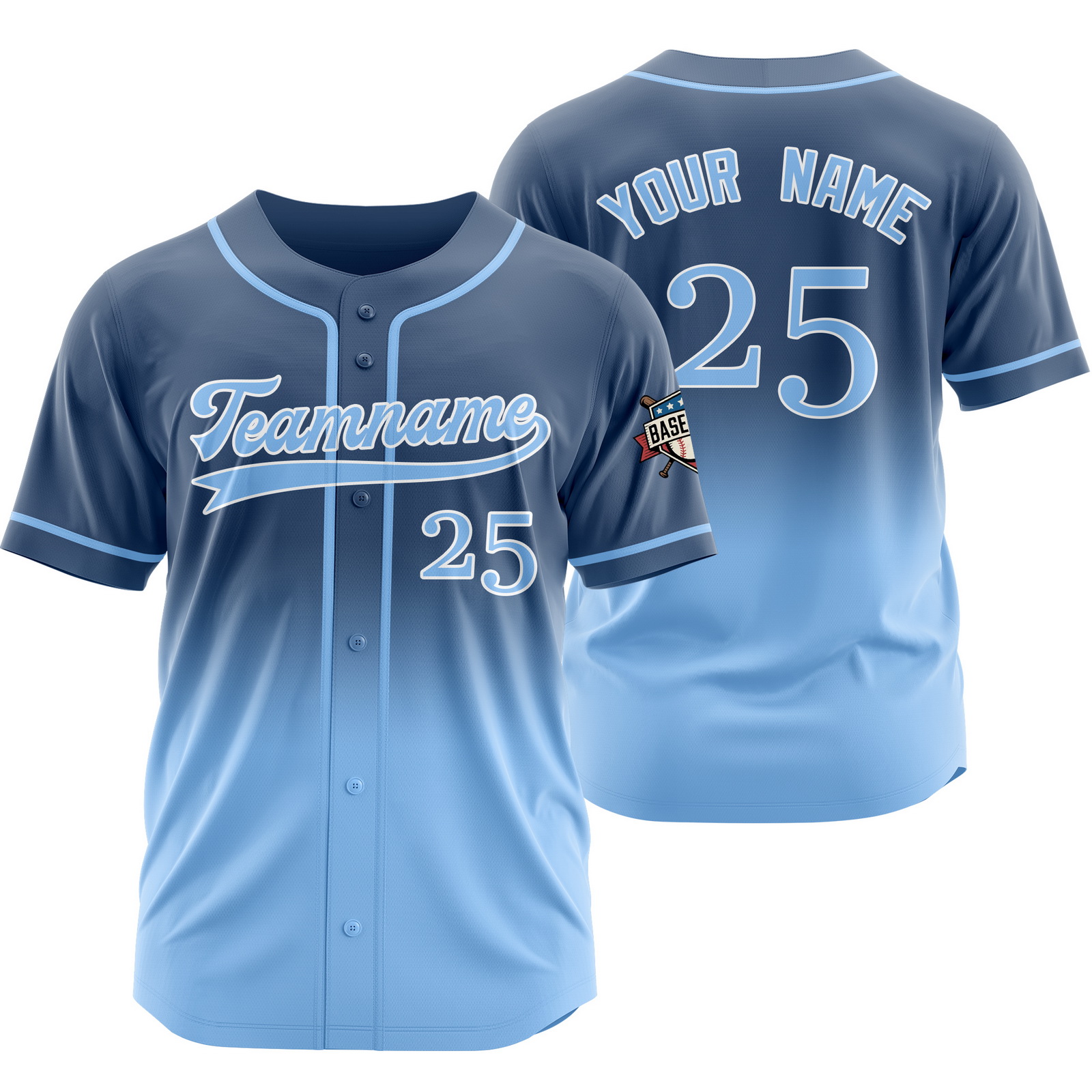 Custom Navy Blue Gradient Jersey for Women Men Kids Toddler