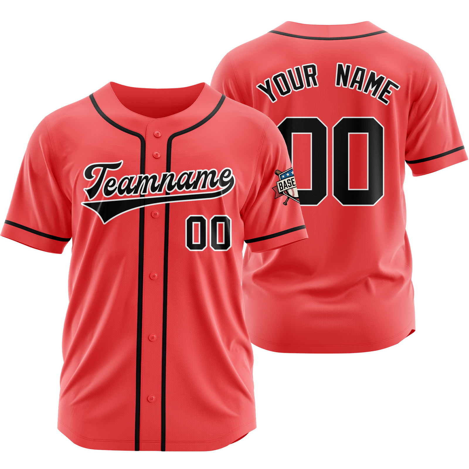 Custom Red Black Baseball Jersey Hip Hop Uniform