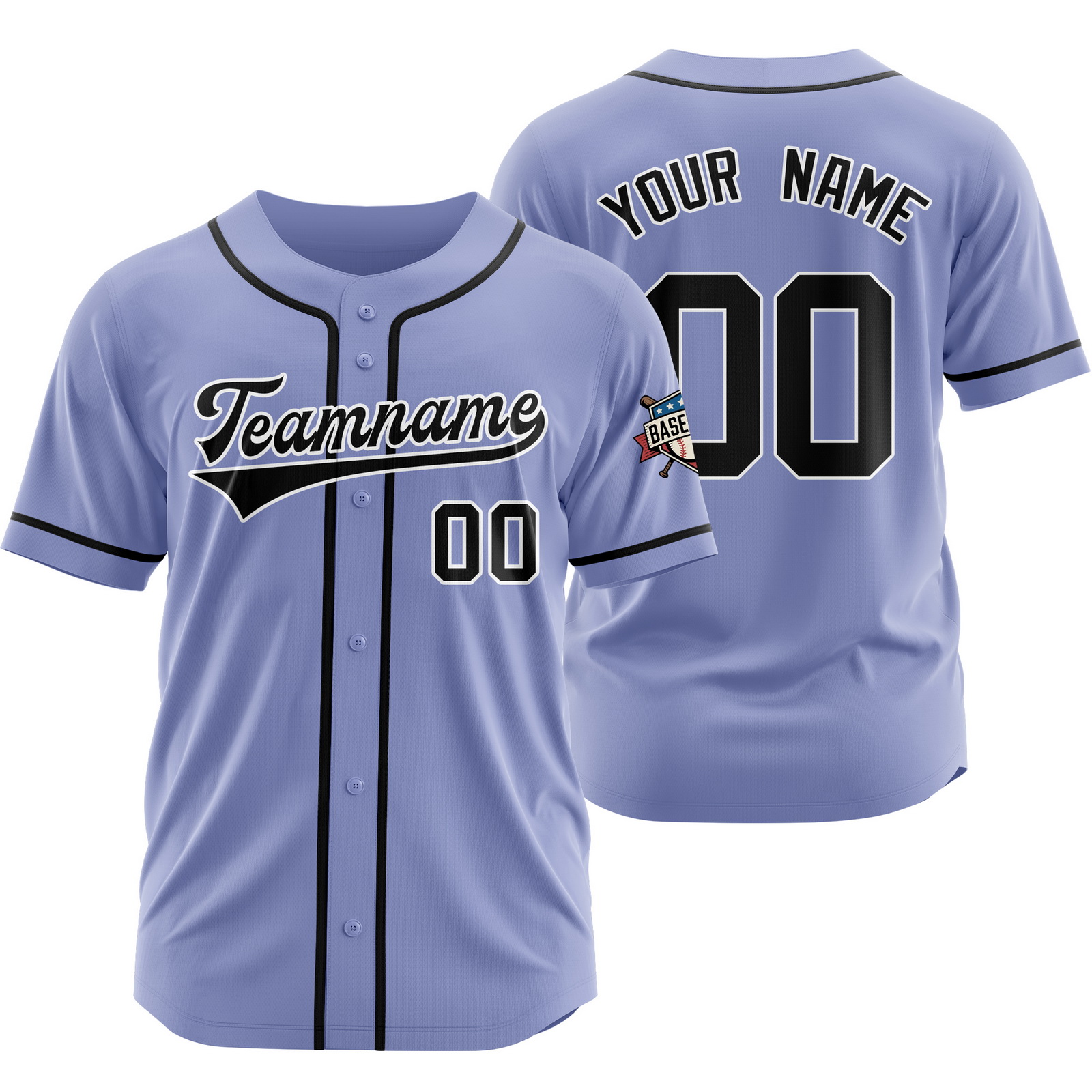 Custom Blue Black Baseball Jersey Hip Hop Uniform