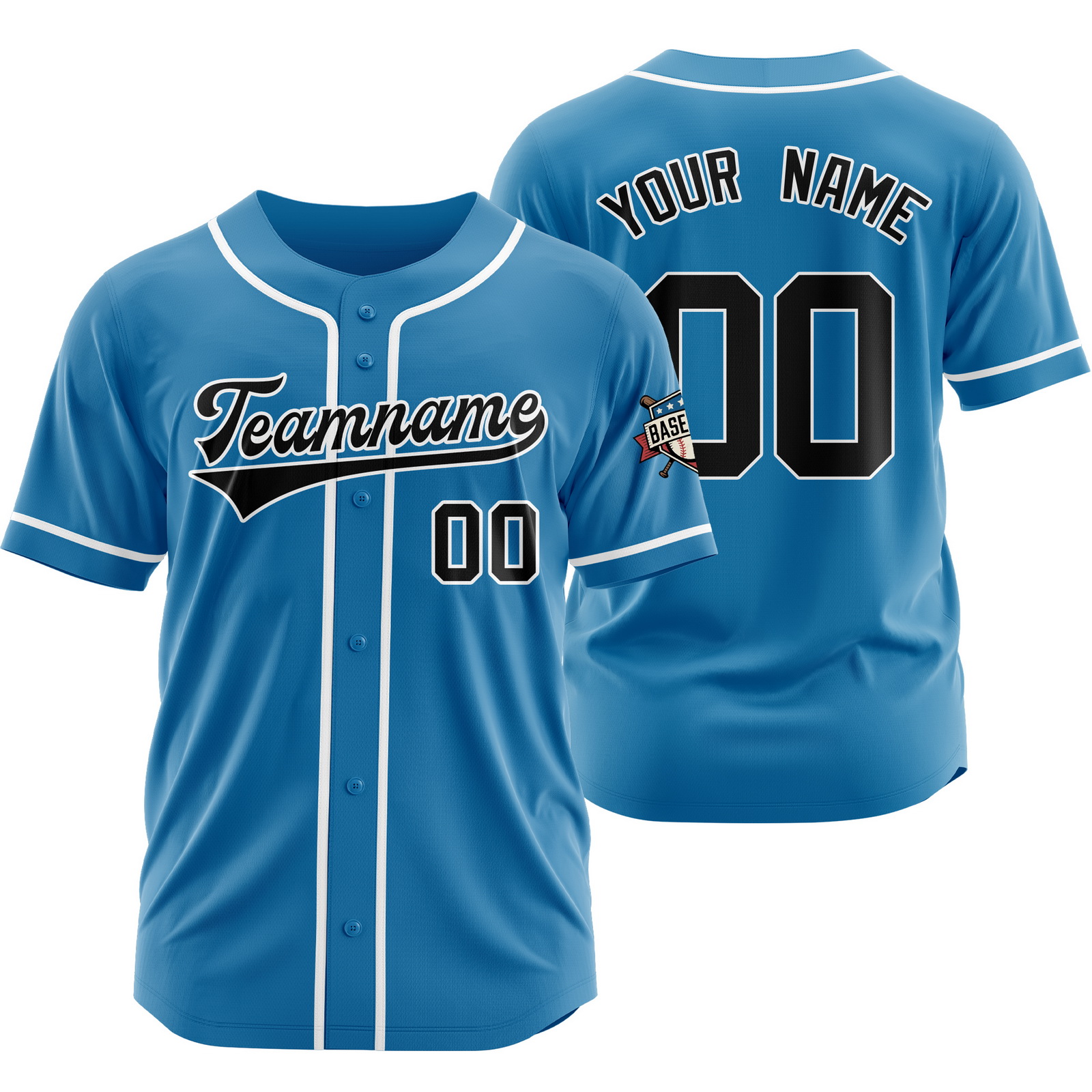 Custom Blue Black Authentic Baseball Jersey Hip Hop Uniform