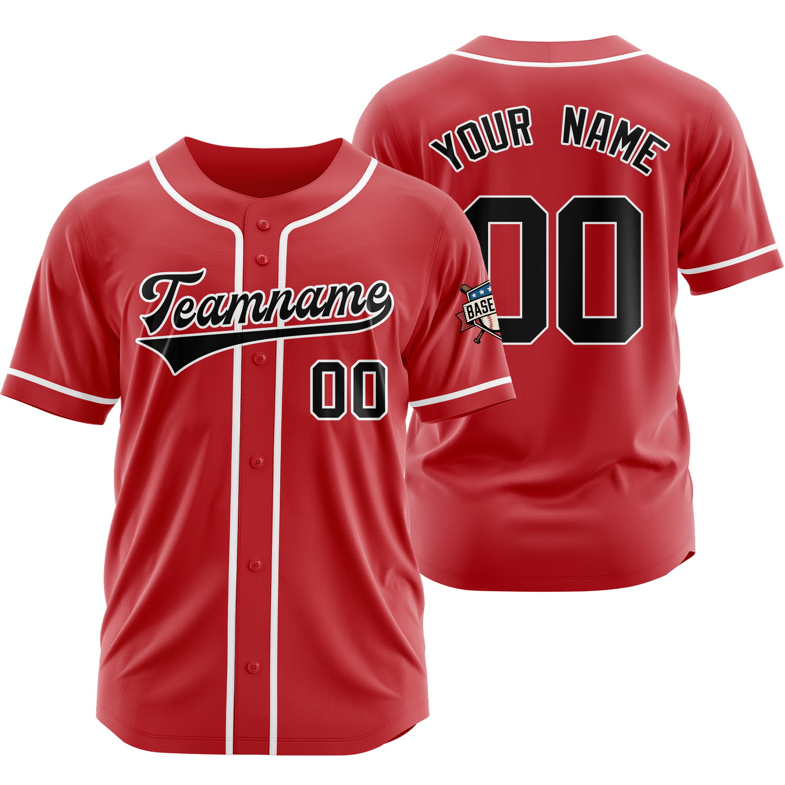 Custom Red Black Tuesday Baseball Jersey Hip Hop Uniform