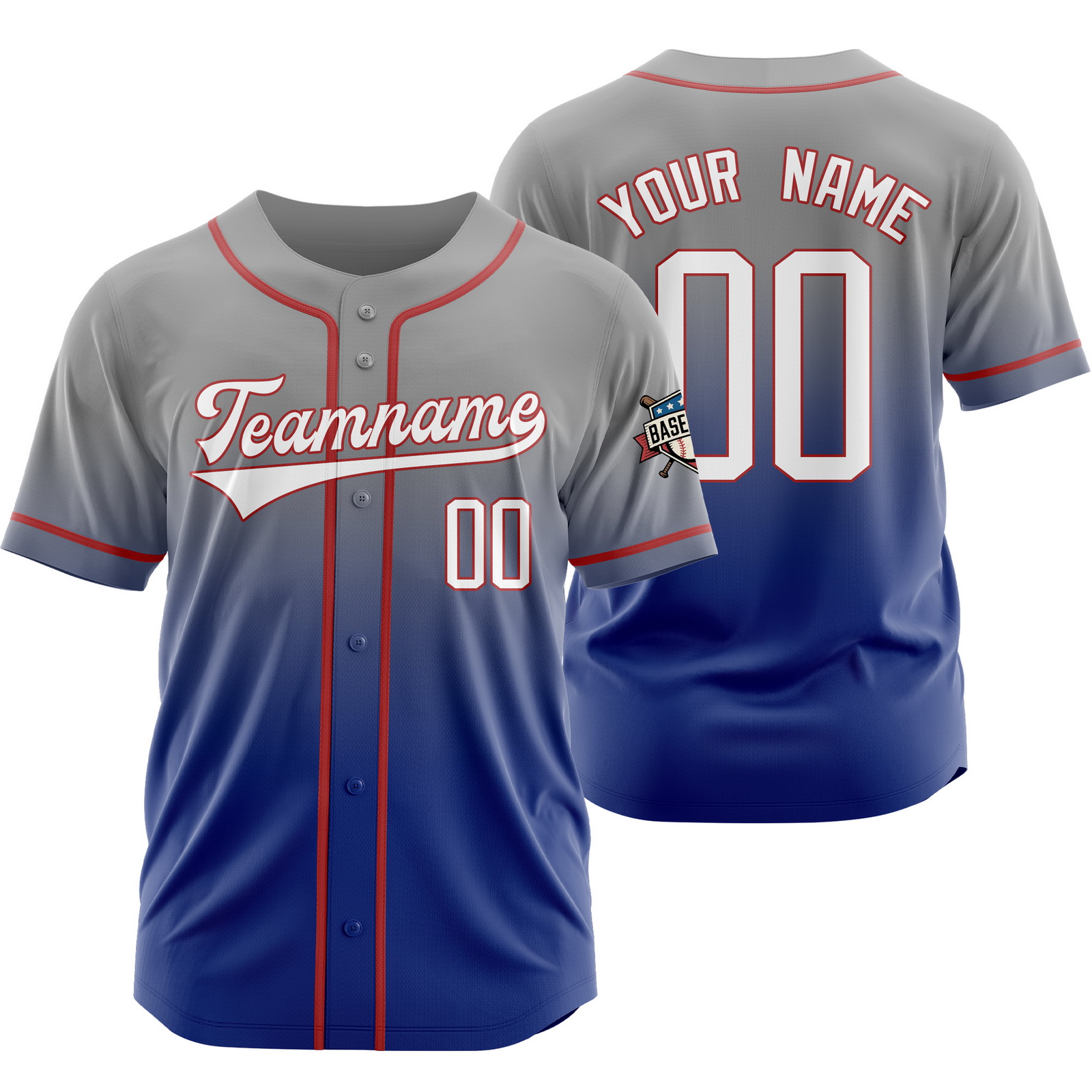 Custom Grey Blue Gradient Team Jersey Fashion Shirt