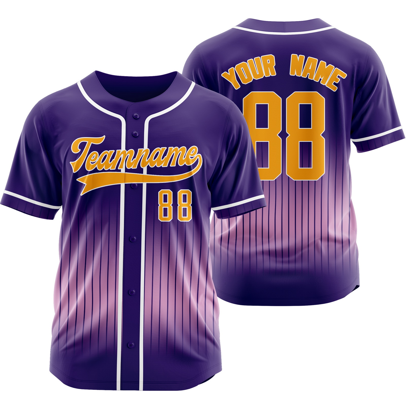 Custom Purple Purple Stripe Baseball Jersey Personalized Softball Shirt