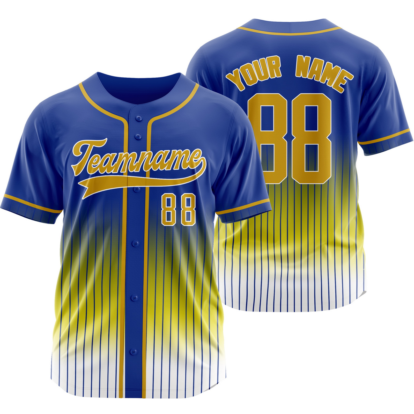 Custom Blue White Y Stripe Baseball Jersey Personalized Softball Shirt