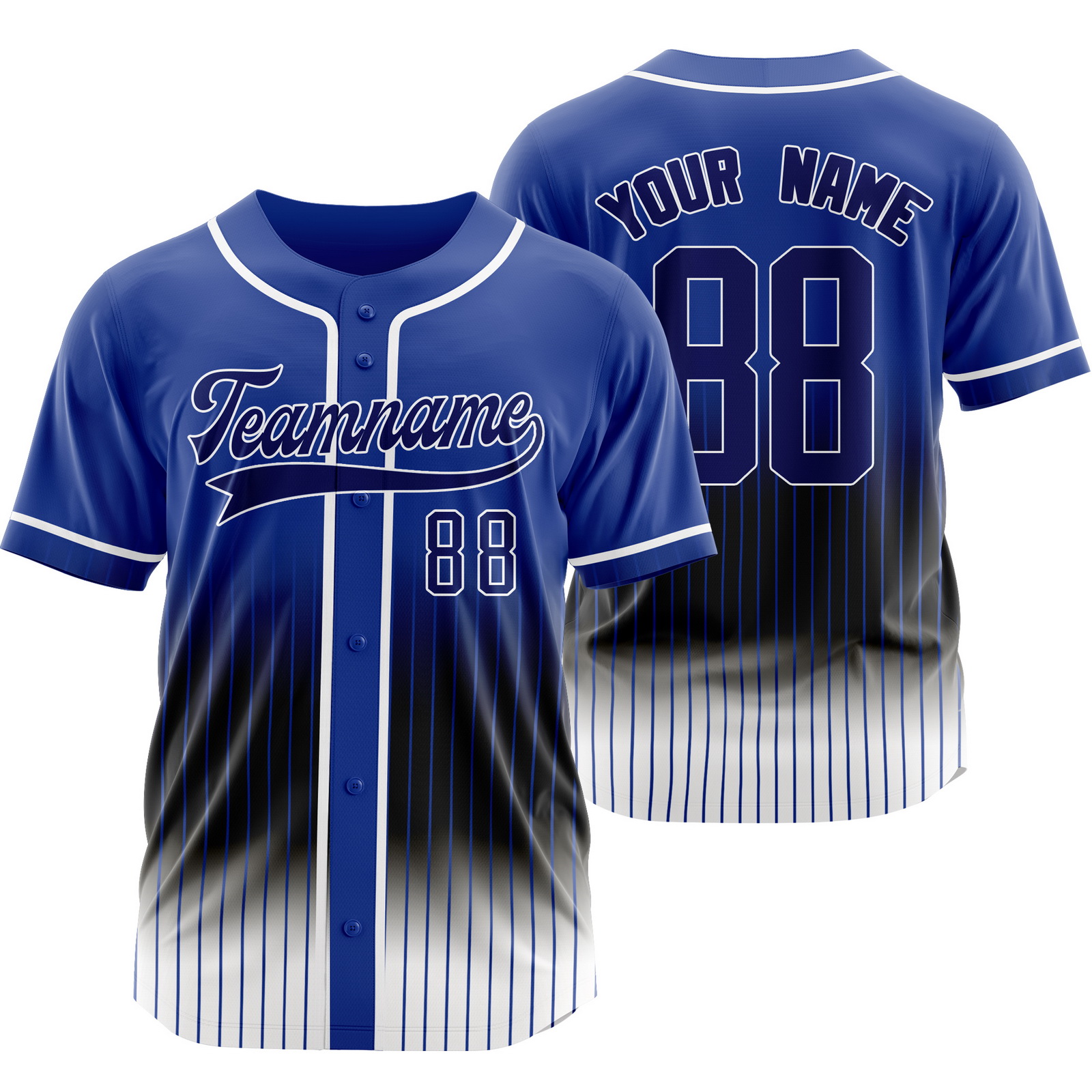 Custom Blue White B Stripe Baseball Jersey Personalized Softball Shirt