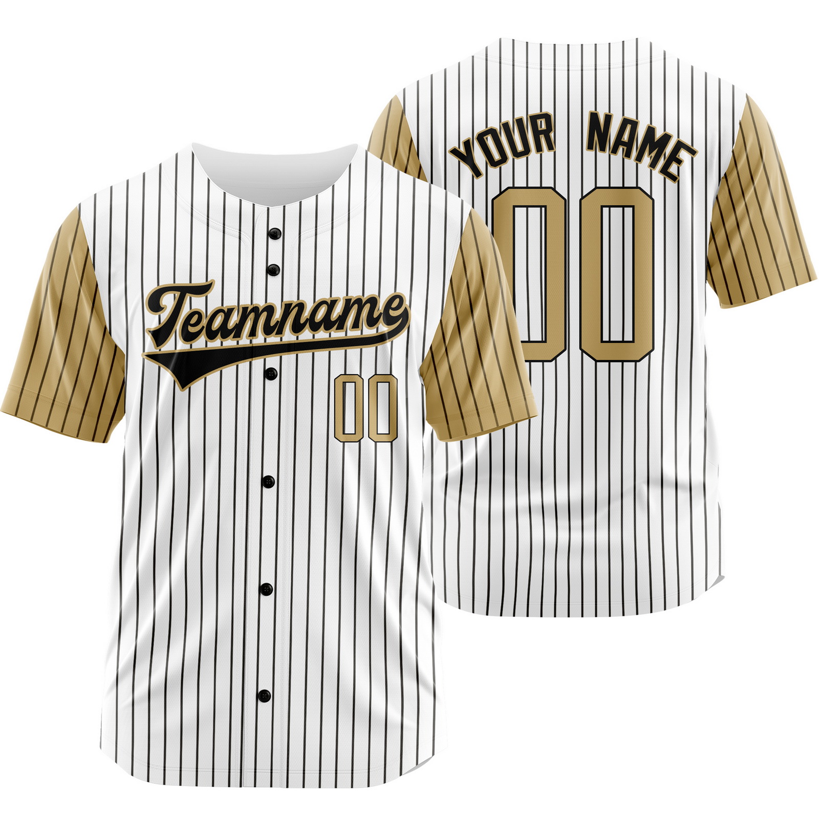 Custom White Yellow Stripe Baseball Jersey Pinstripe Softball Shirt