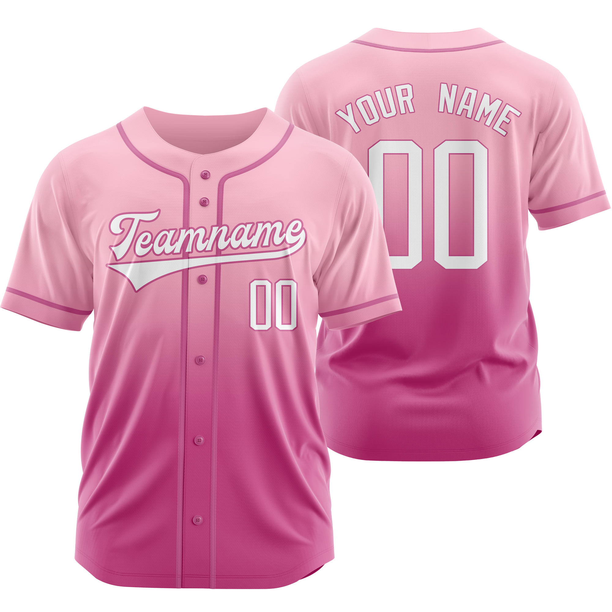 Custom Peach Pink Baseball Jersey Short Sleeve Softball Shirt