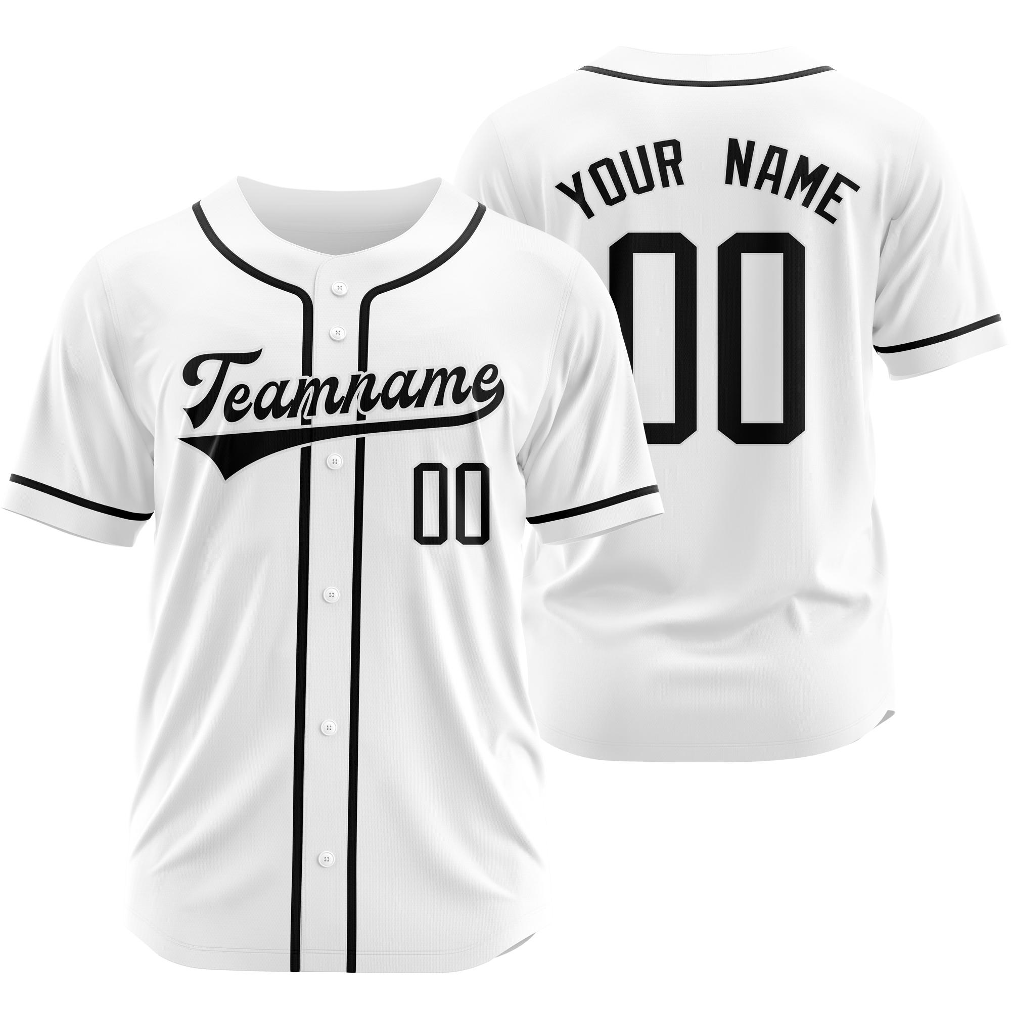Custom White Baseball Jersey Short Sleeve Softball Shirt