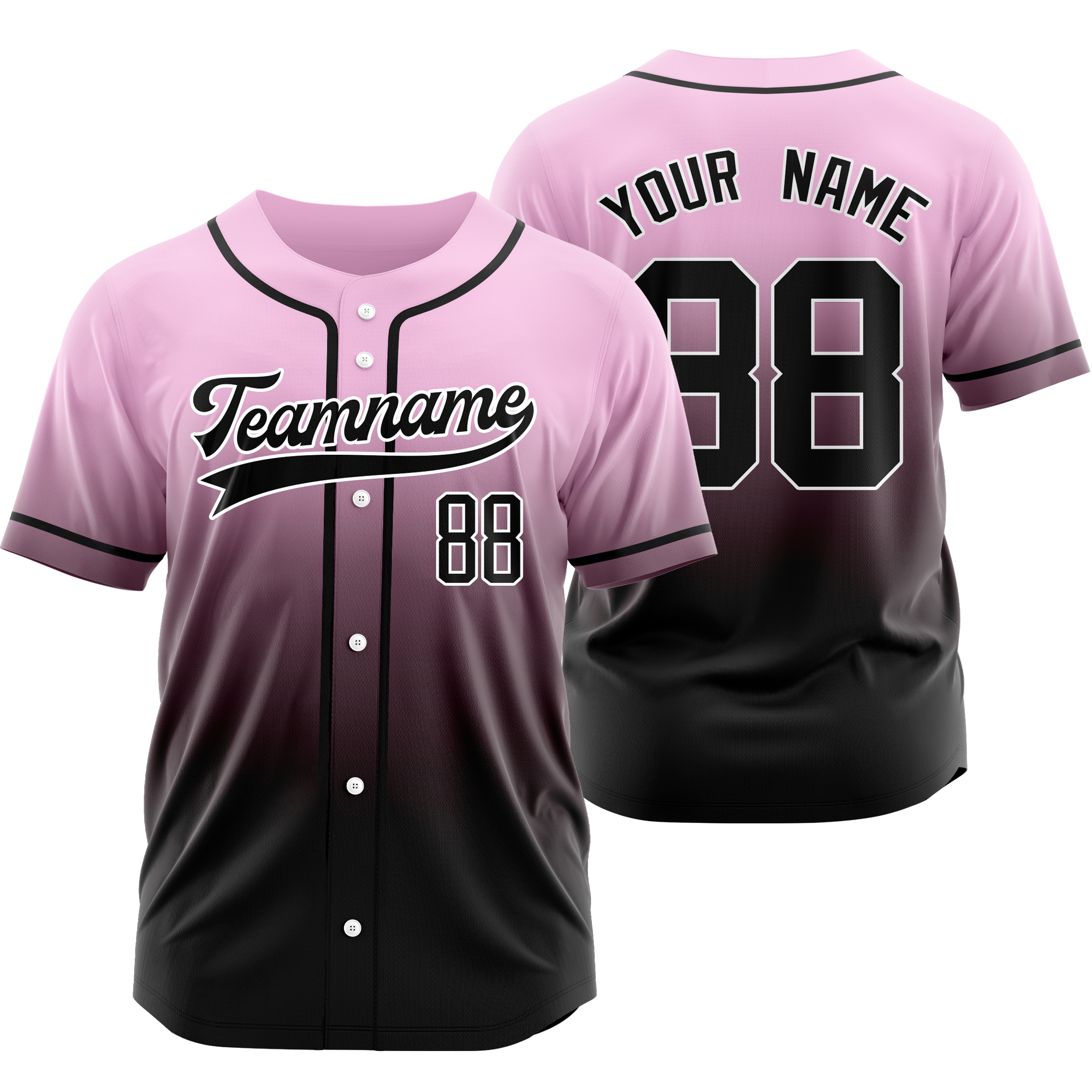 Custom Thistle Black Gradient Baseball Jersey Personalized Shirt