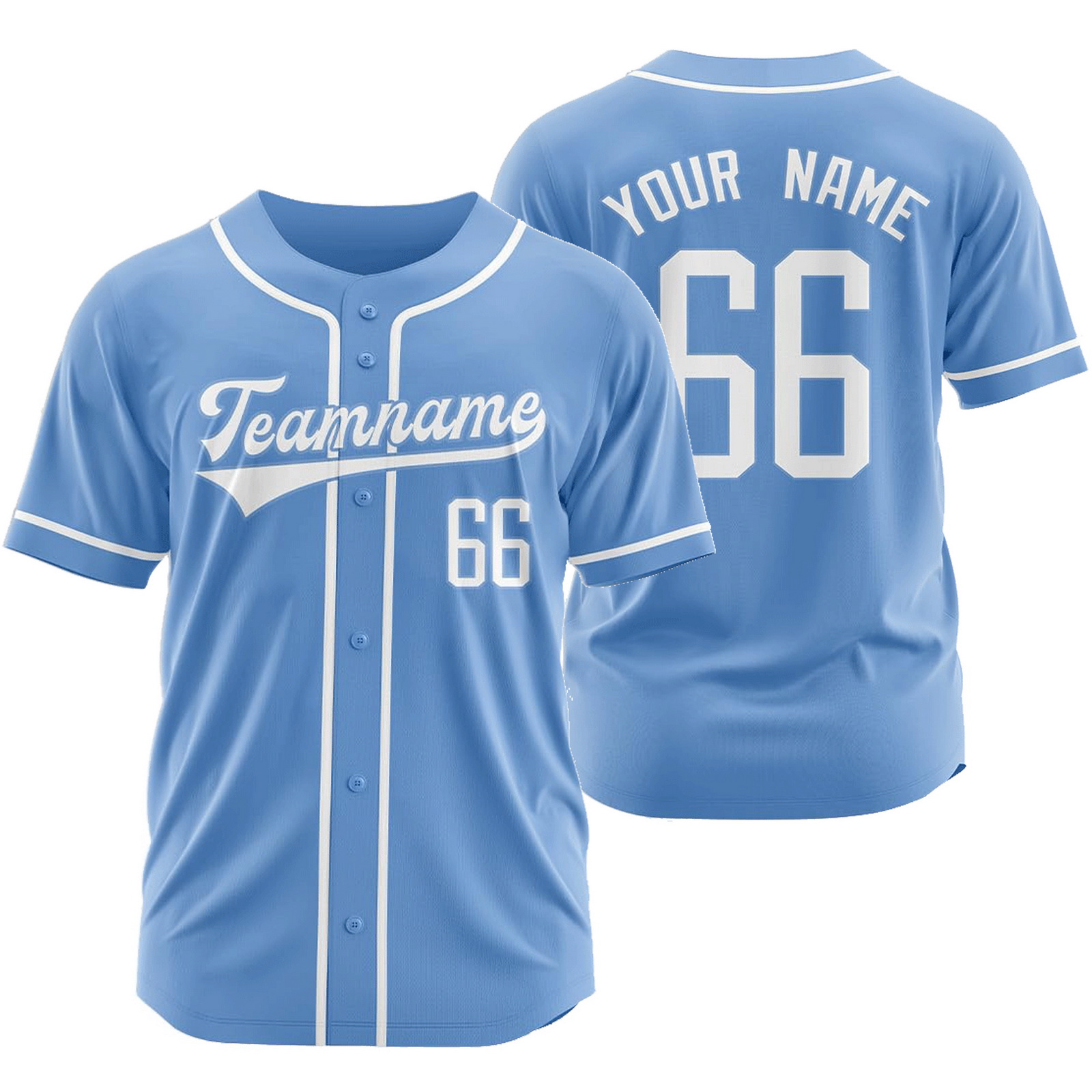Custom Blue White A Baseball Jersey Fashion Plain Softball Shirt