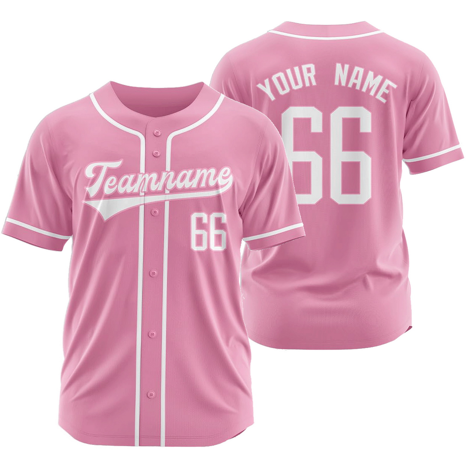 Custom Pink Baseball Jersey Fashion Plain Softball Shirt
