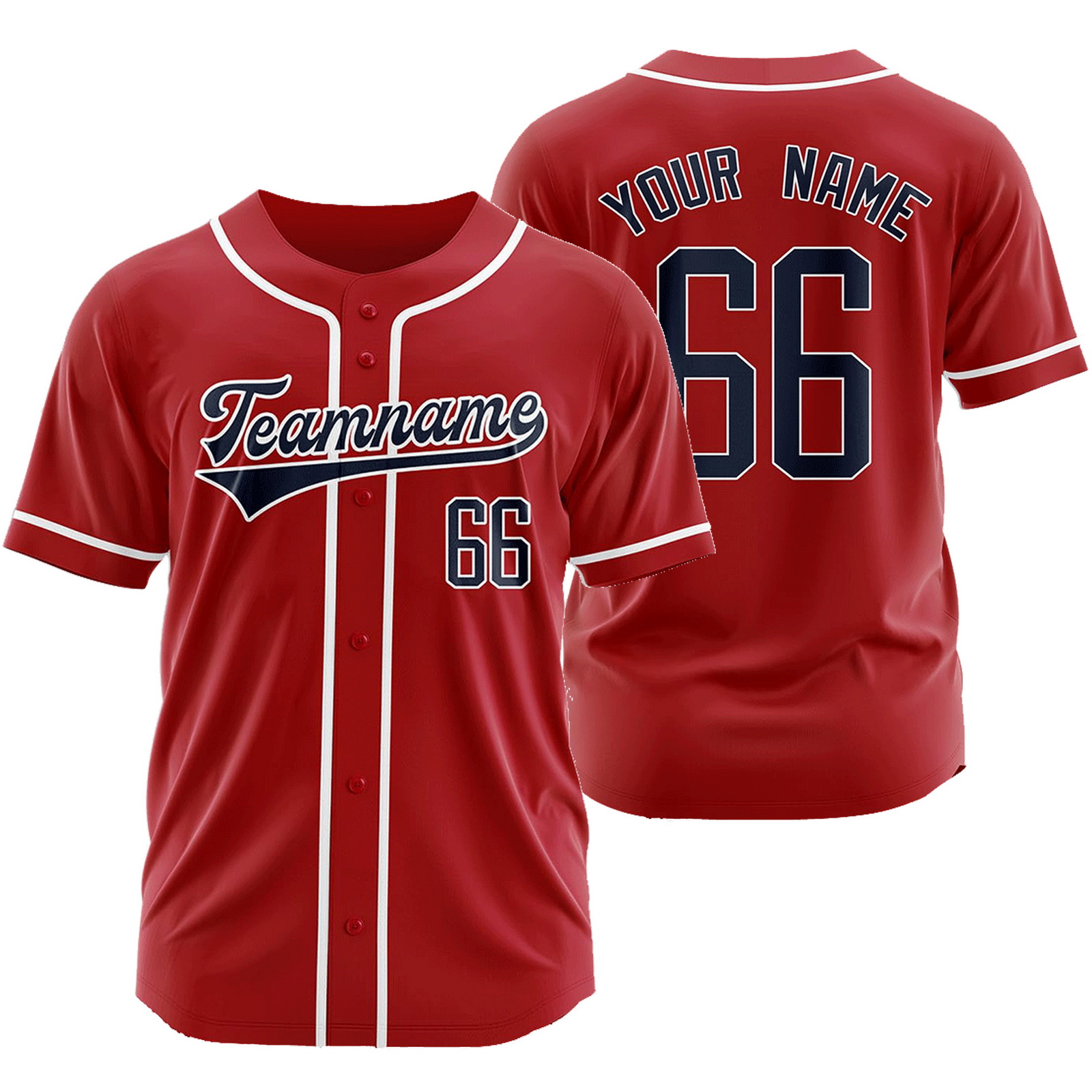 Custom Red Baseball Jersey Fashion Plain Softball Shirt