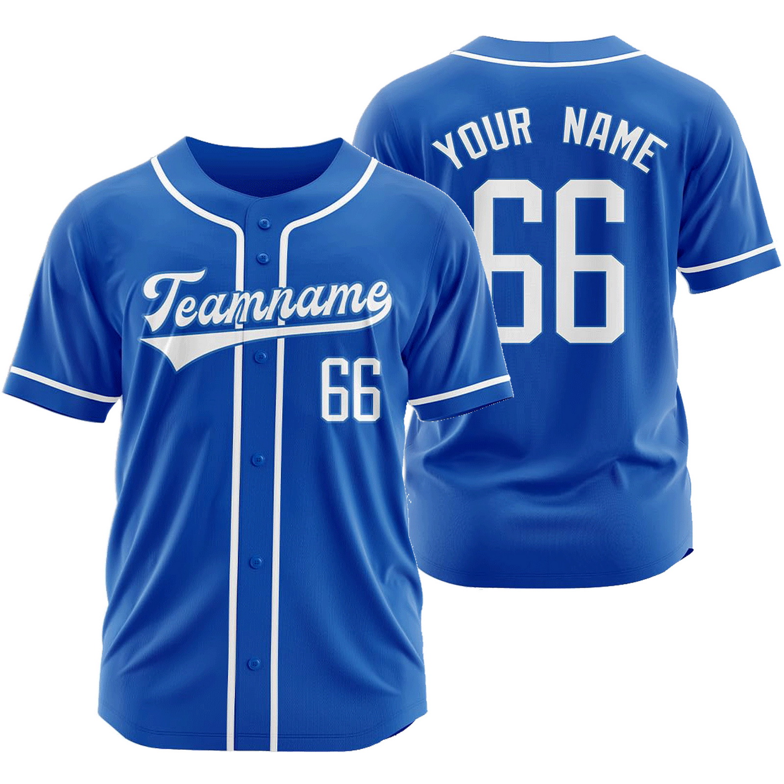 Custom Blue White Baseball Jersey Fashion Plain Softball Shirt