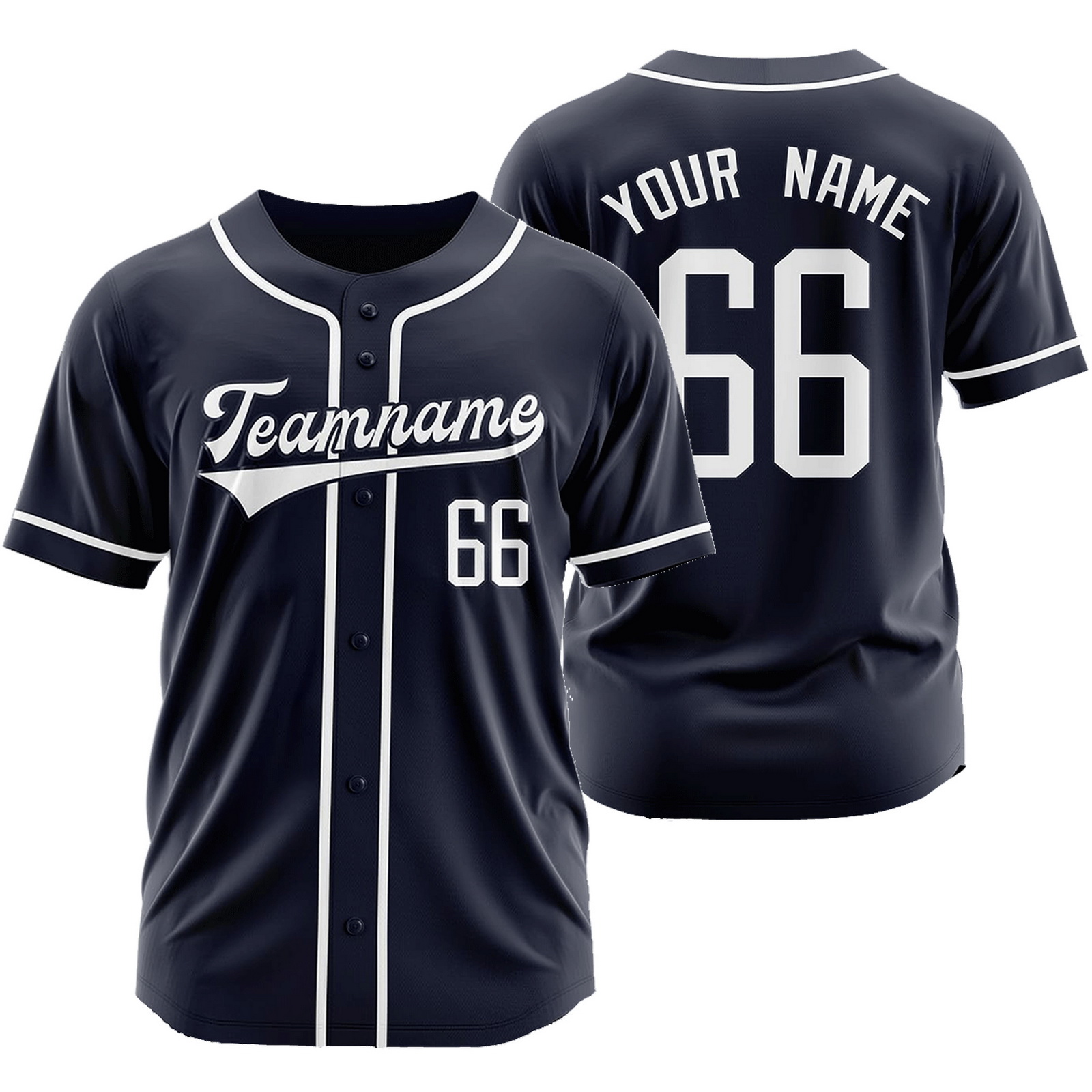 Custom Dark Blue Baseball Jersey Fashion Plain Softball Shirt