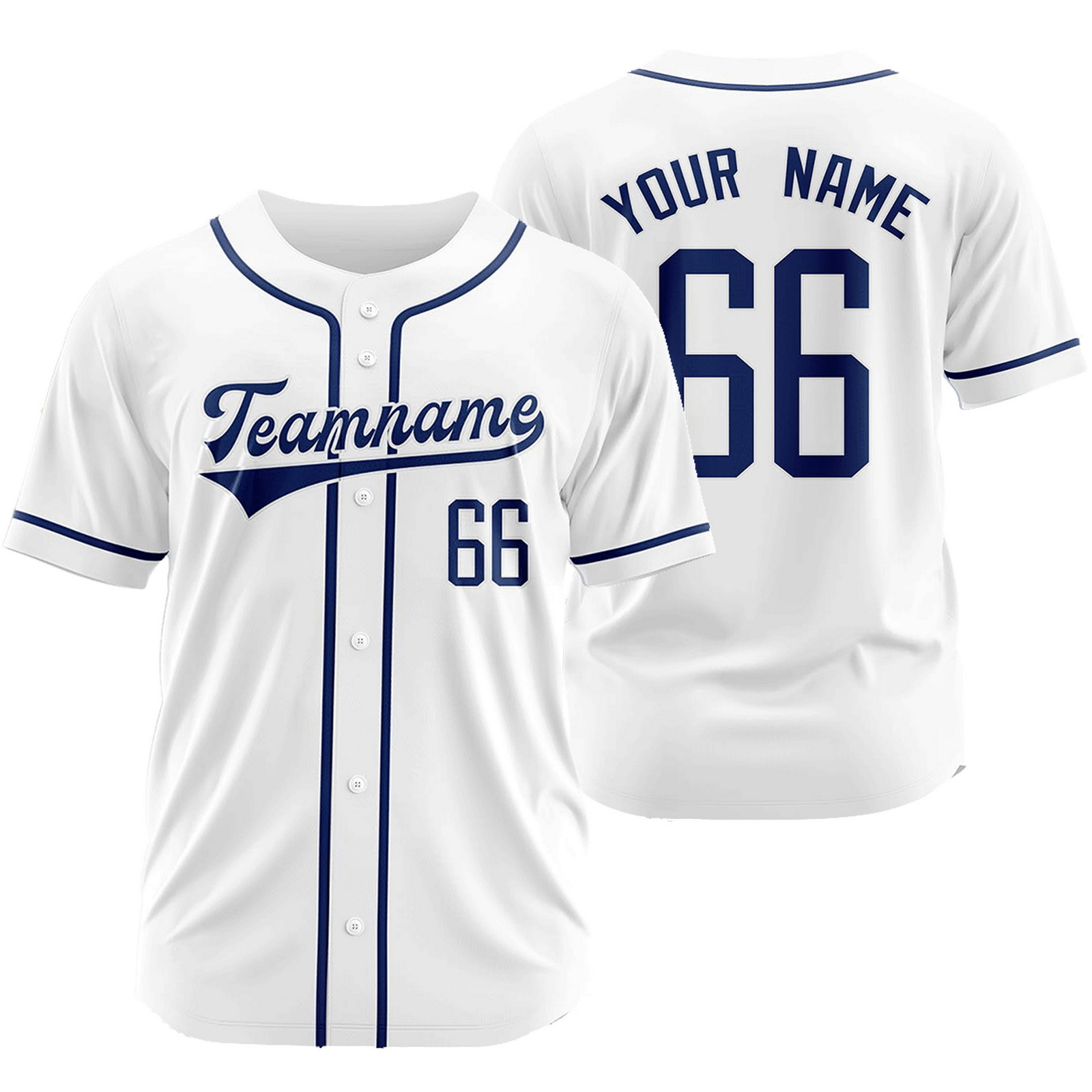 Custom White Blue Baseball Jersey Fashion Plain Softball Shirt