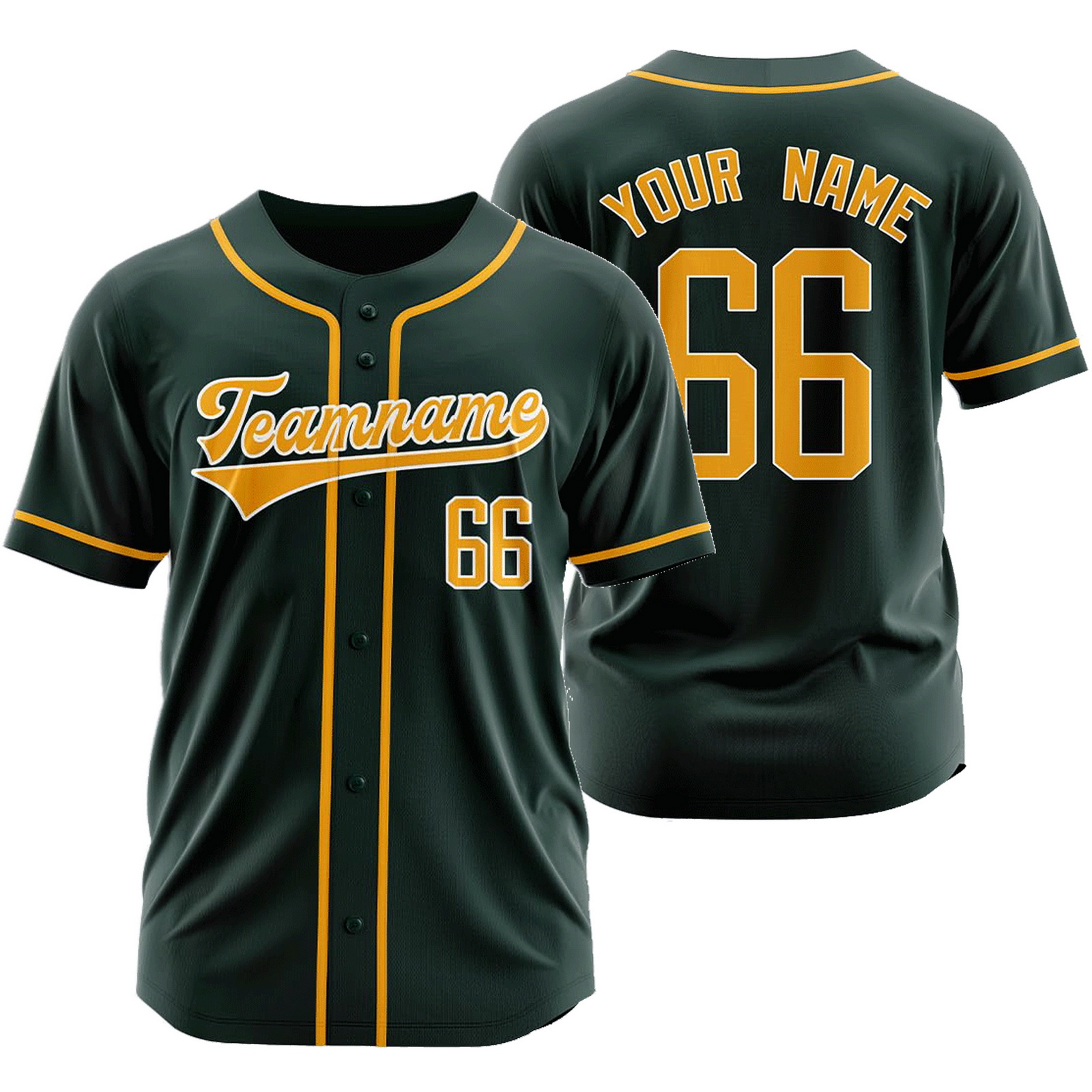 Custom Green Yellow A Baseball Jersey Fashion Plain Softball Shirt