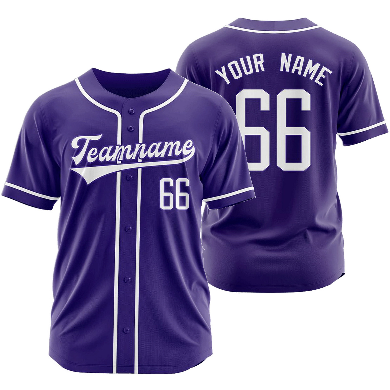 Custom Purple White Baseball Jersey Fashion Plain Softball Shirt