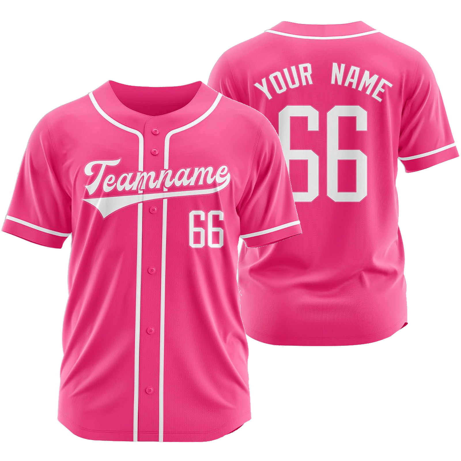 Custom Pink White Baseball Jersey Fashion Plain Softball Shirt