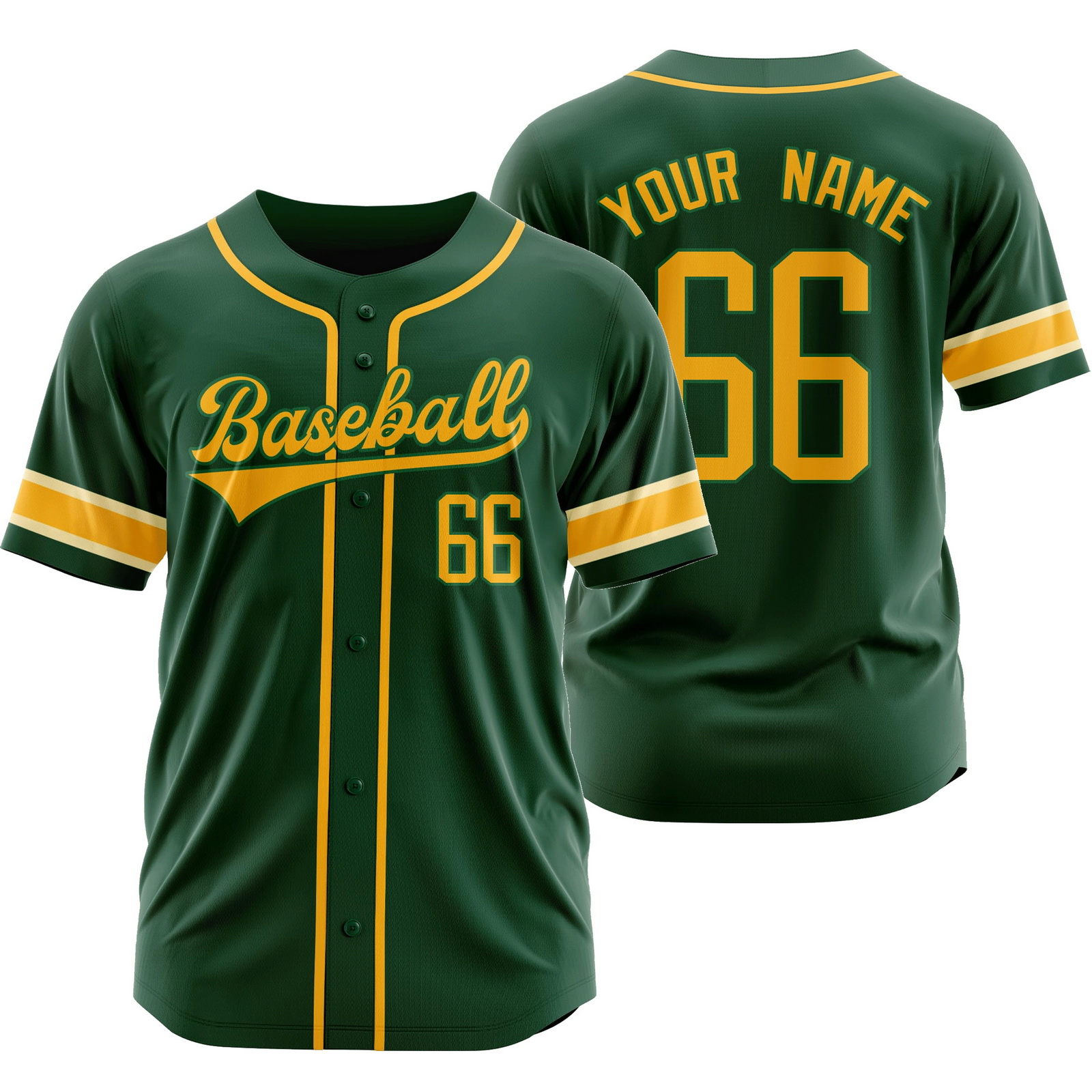 Custom Green Green Baseball Jersey Fashion Plain Softball Shirt