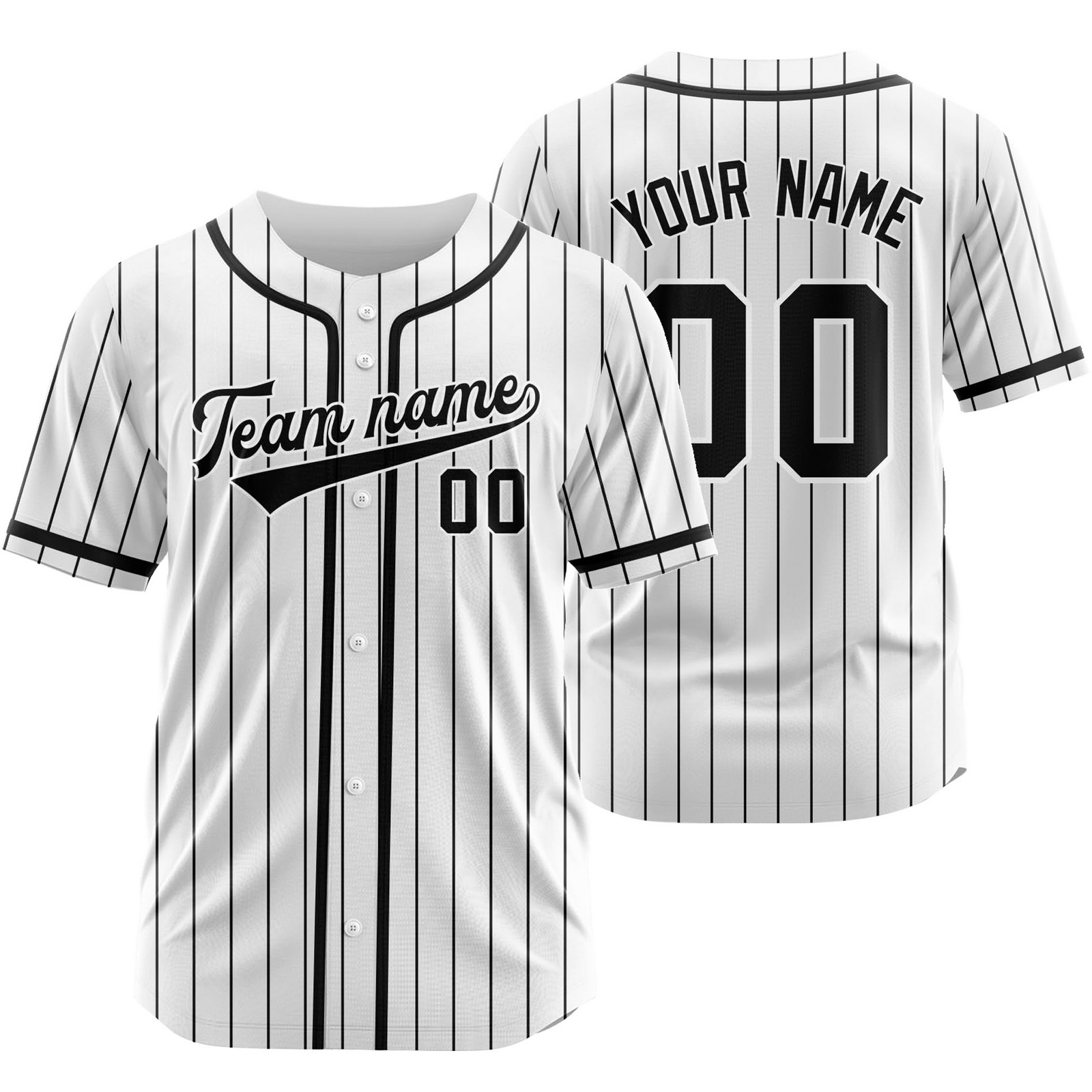Custom White Striped Baseball Jersey Team Softball Shirt