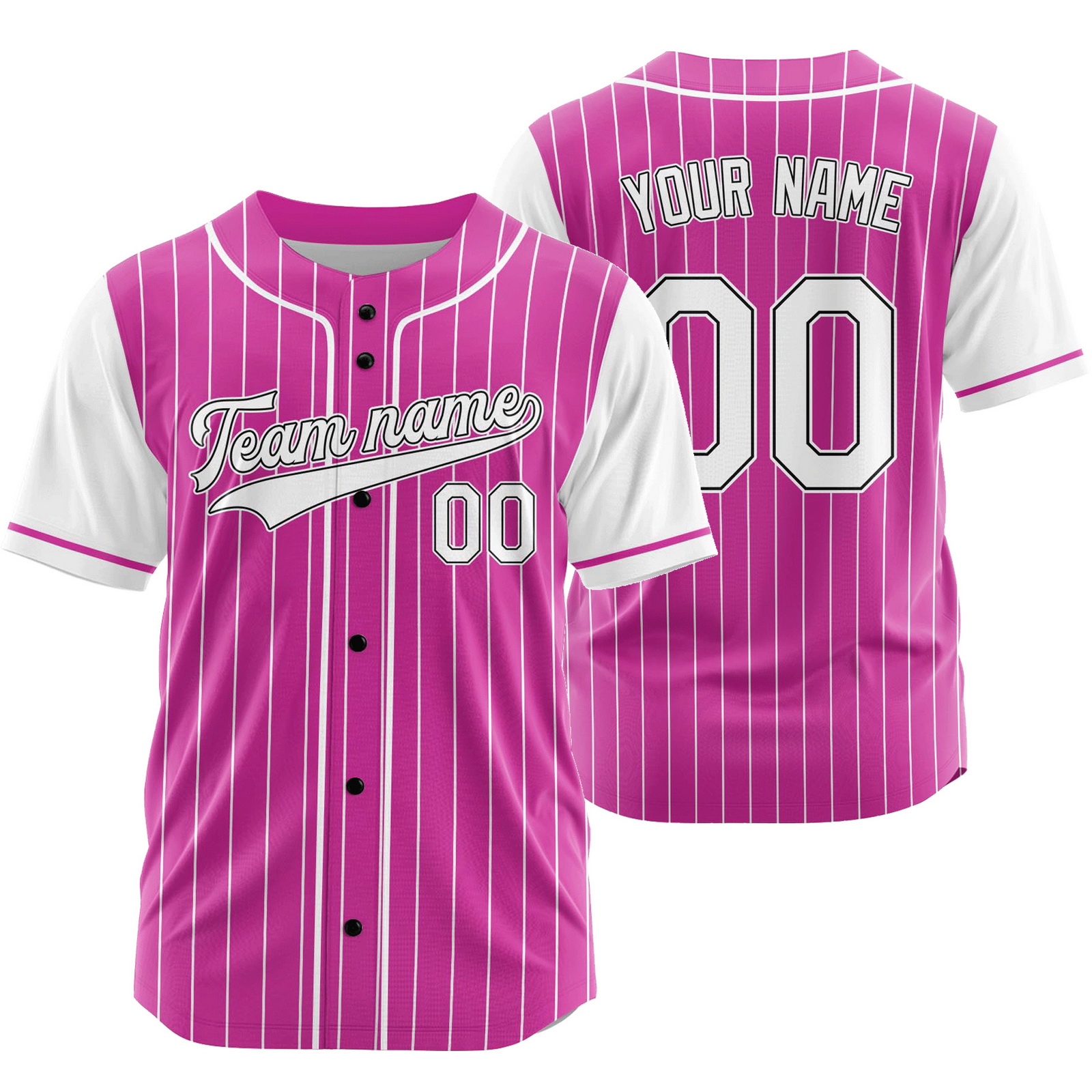 Custom Rose Red Striped Baseball Jersey Team Softball Shirt