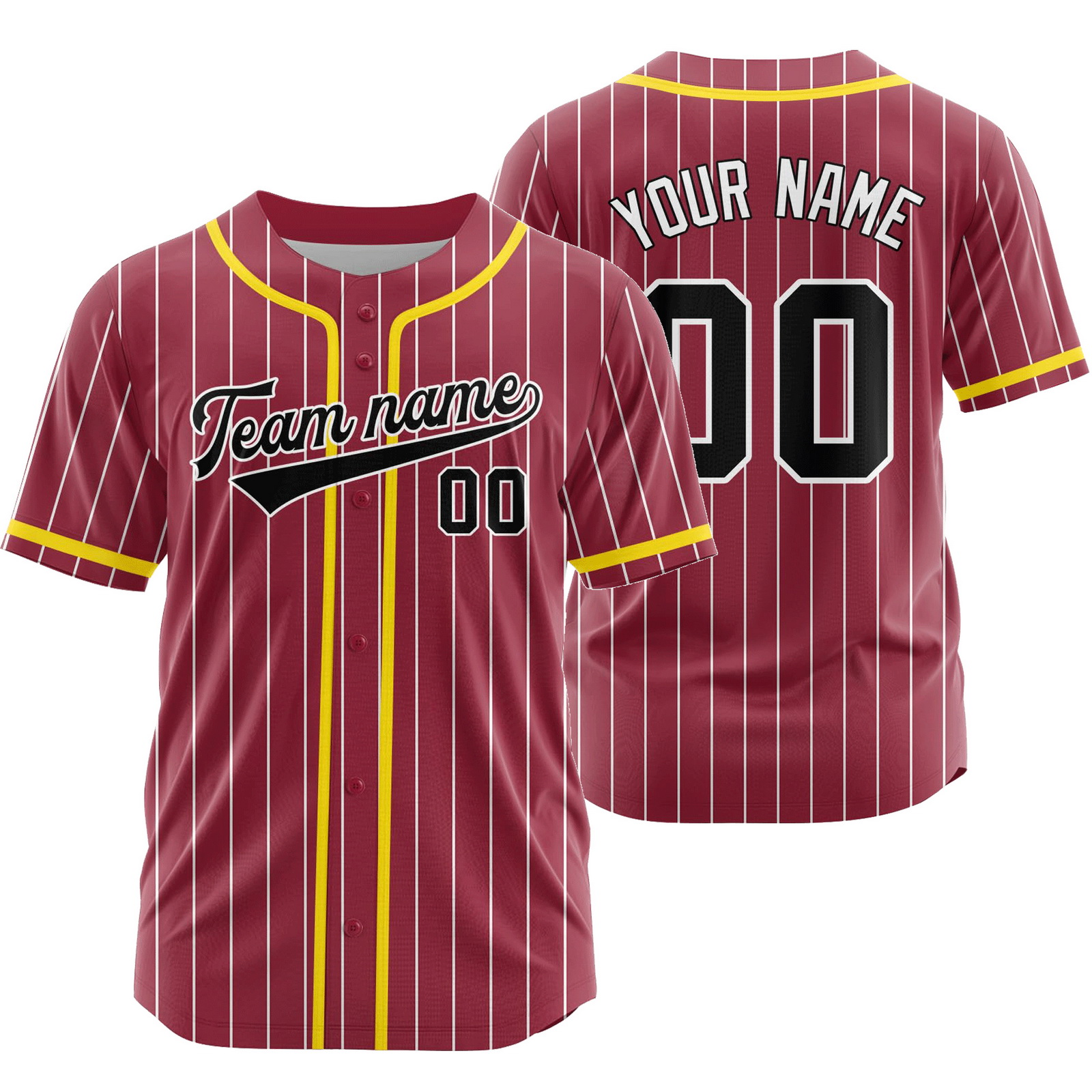 Custom Red R Striped Baseball Jersey Team Softball Shirt