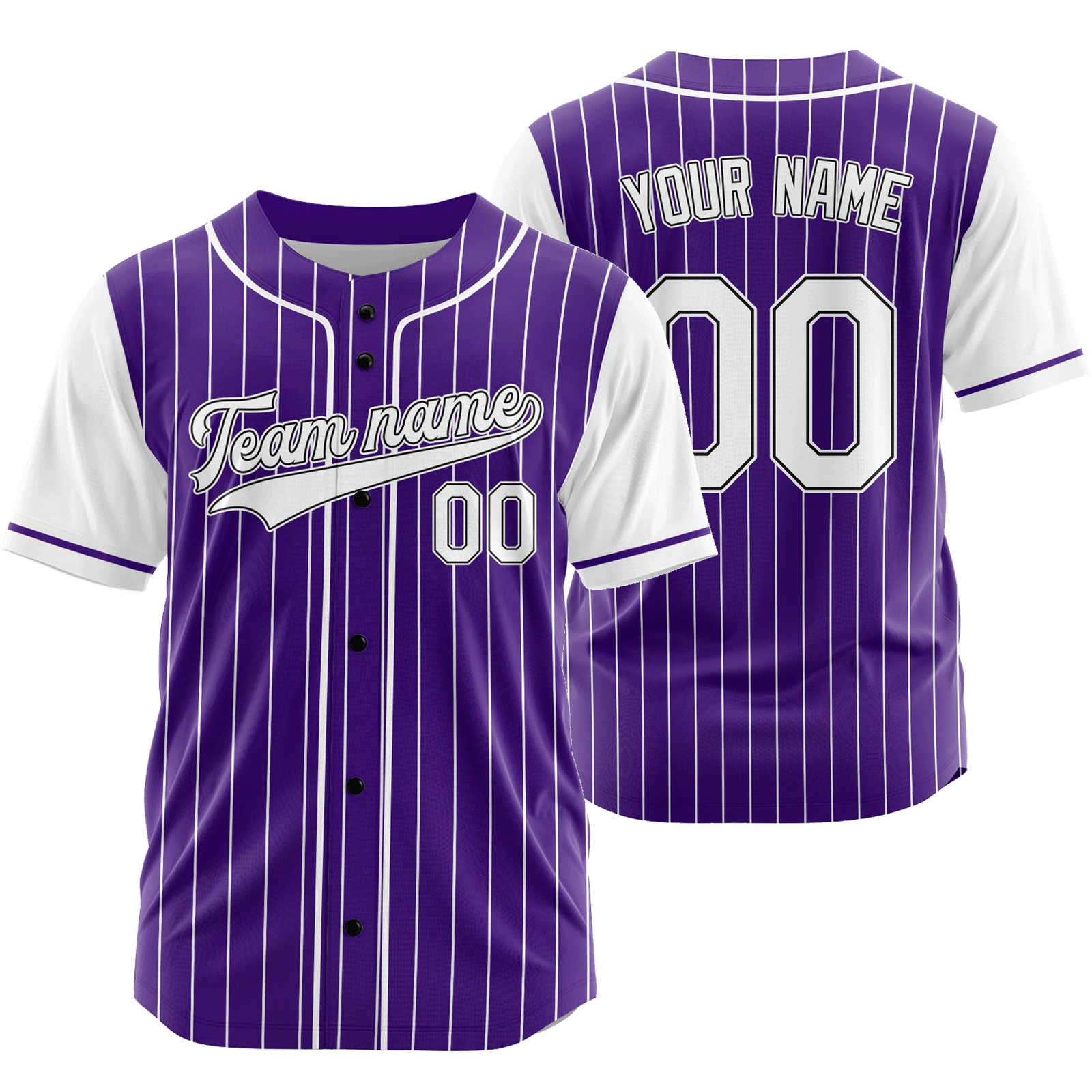 Custom Purple Striped Baseball Jersey Team Softball Shirt