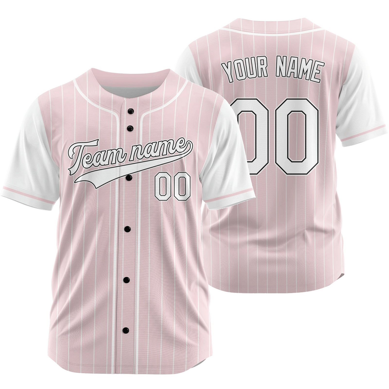 Custom Pink Striped Baseball Jersey Team Softball Shirt