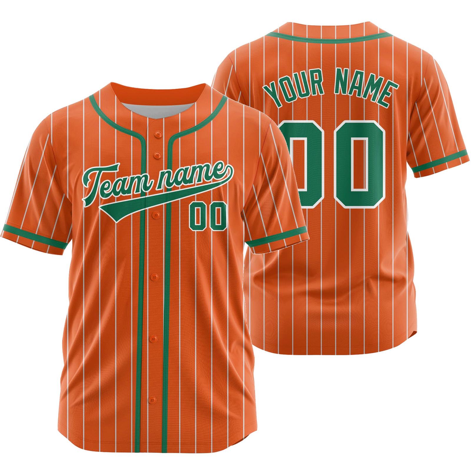 Custom Orange P Striped Baseball Jersey Team Softball Shirt