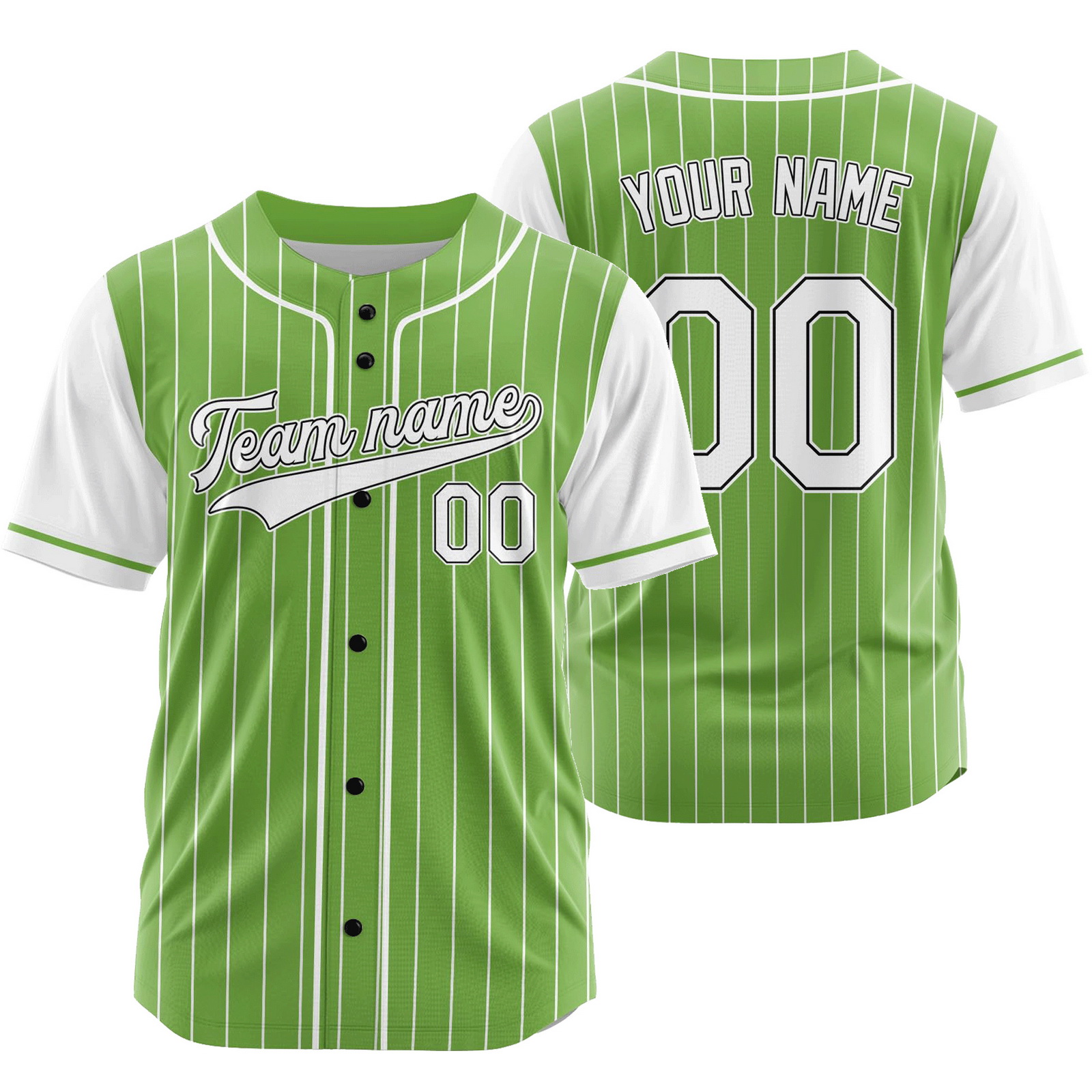 Custom Green O Striped Baseball Jersey Team Softball Shirt