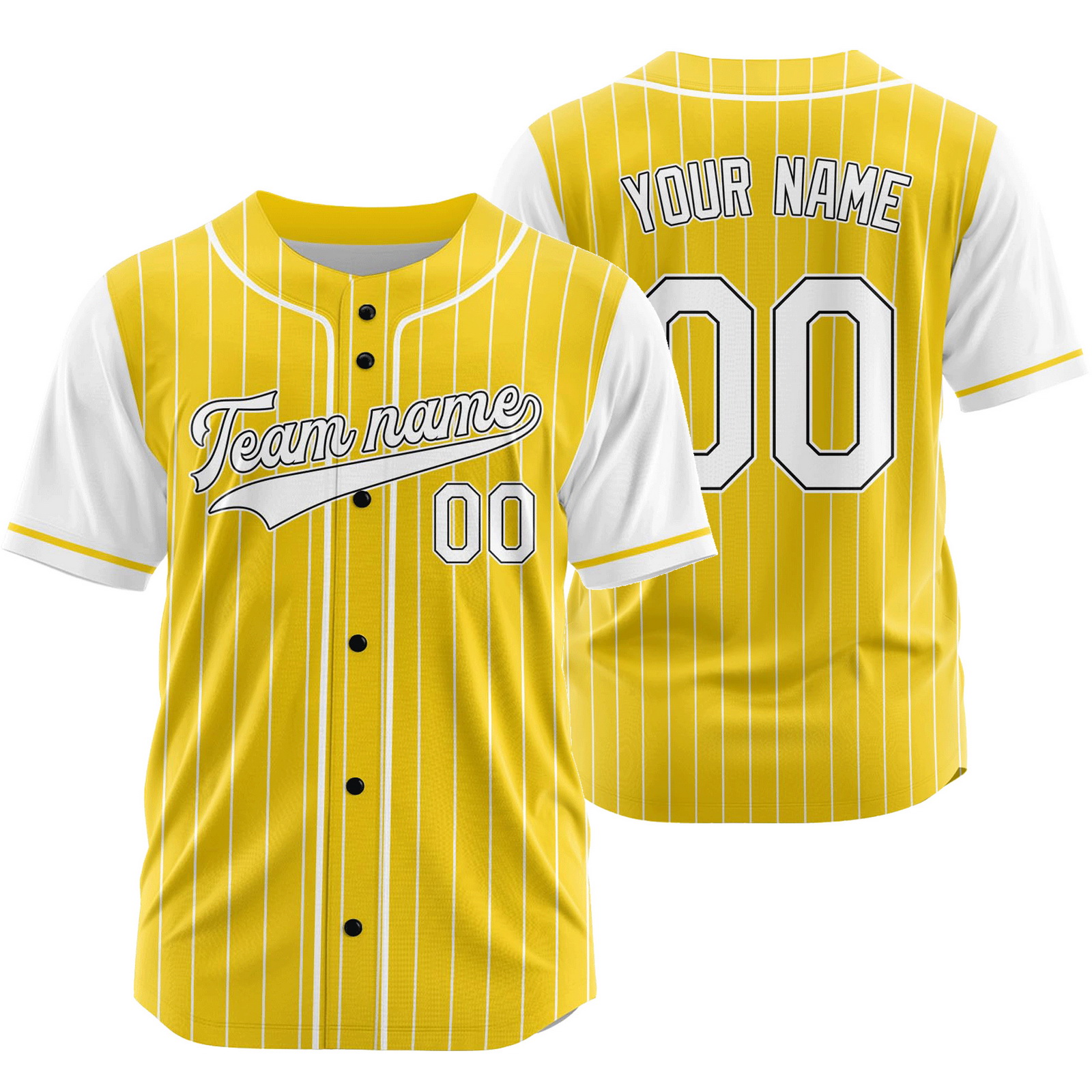 Custom Yellow K Striped Baseball Jersey Team Softball Shirt