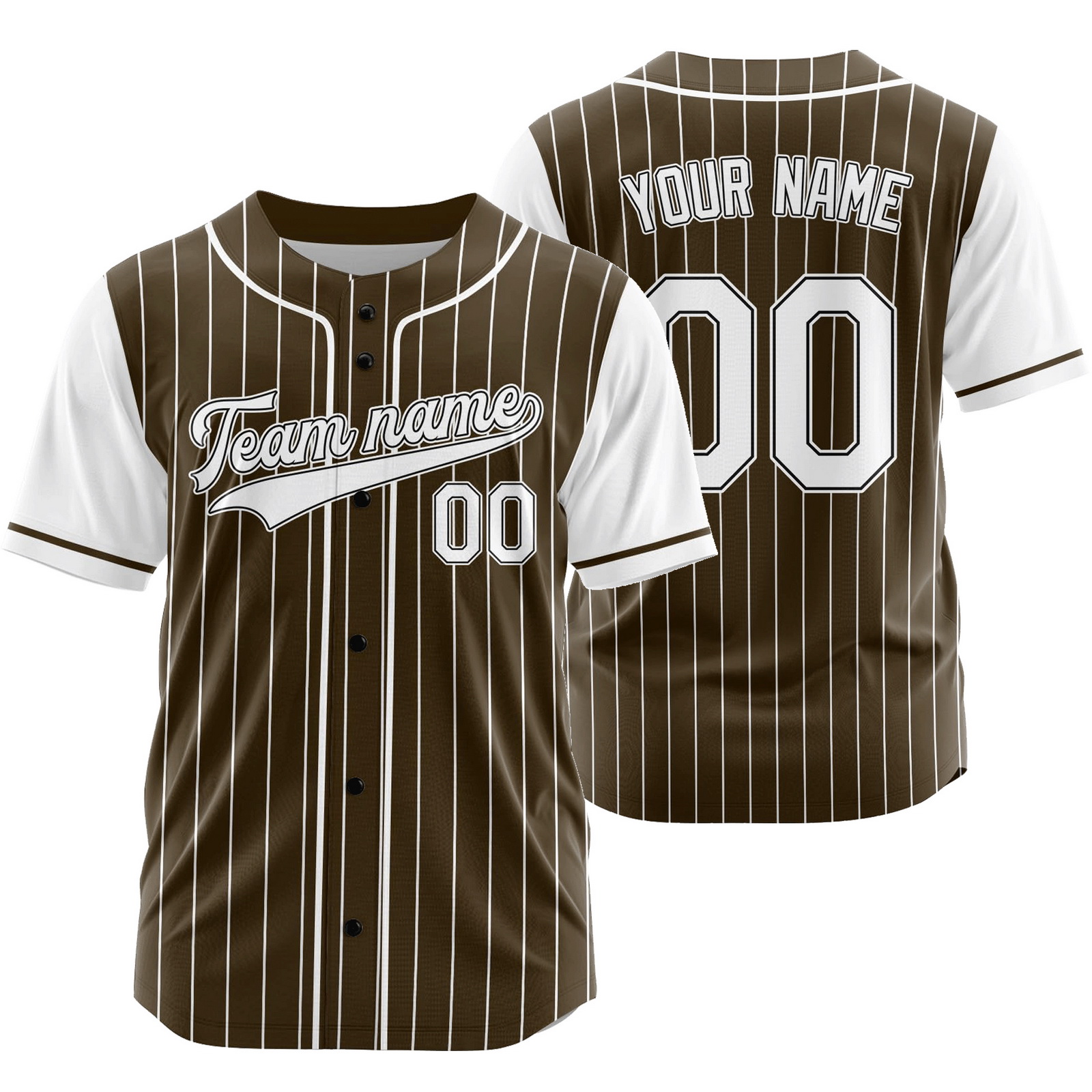 Custom Brown Striped Baseball Jersey Team Softball Shirt