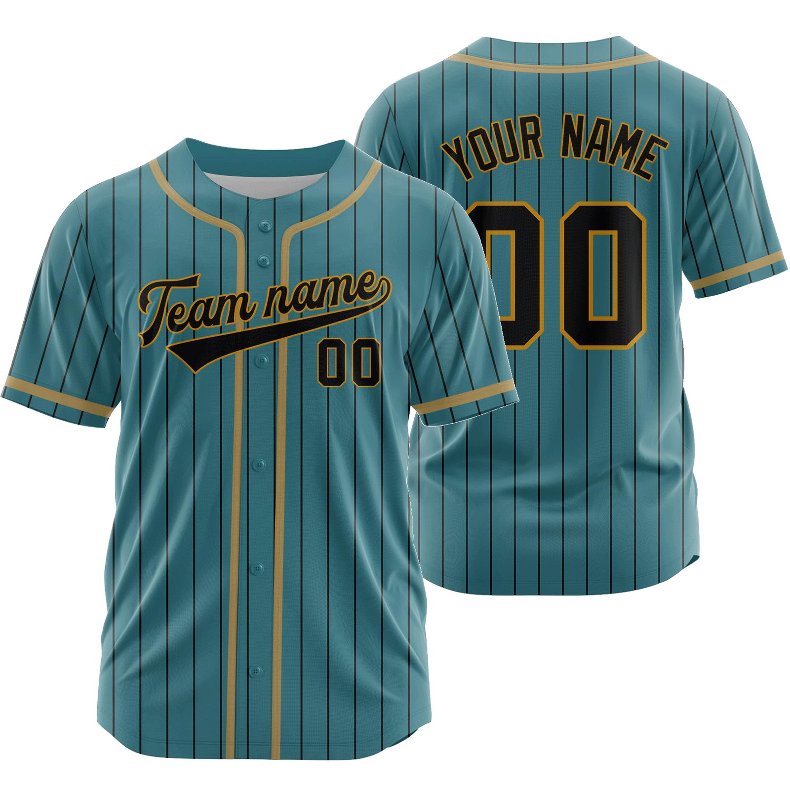 Custom Aqua Striped Baseball Jersey Team Softball Shirt